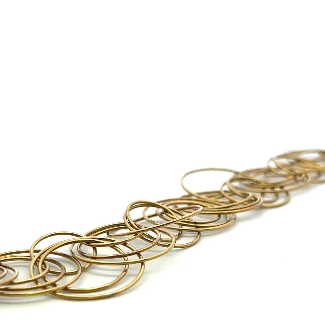 Estate 18 Karat Yellow Gold Circle Link Necklace 99.8 Grams 38 inch long