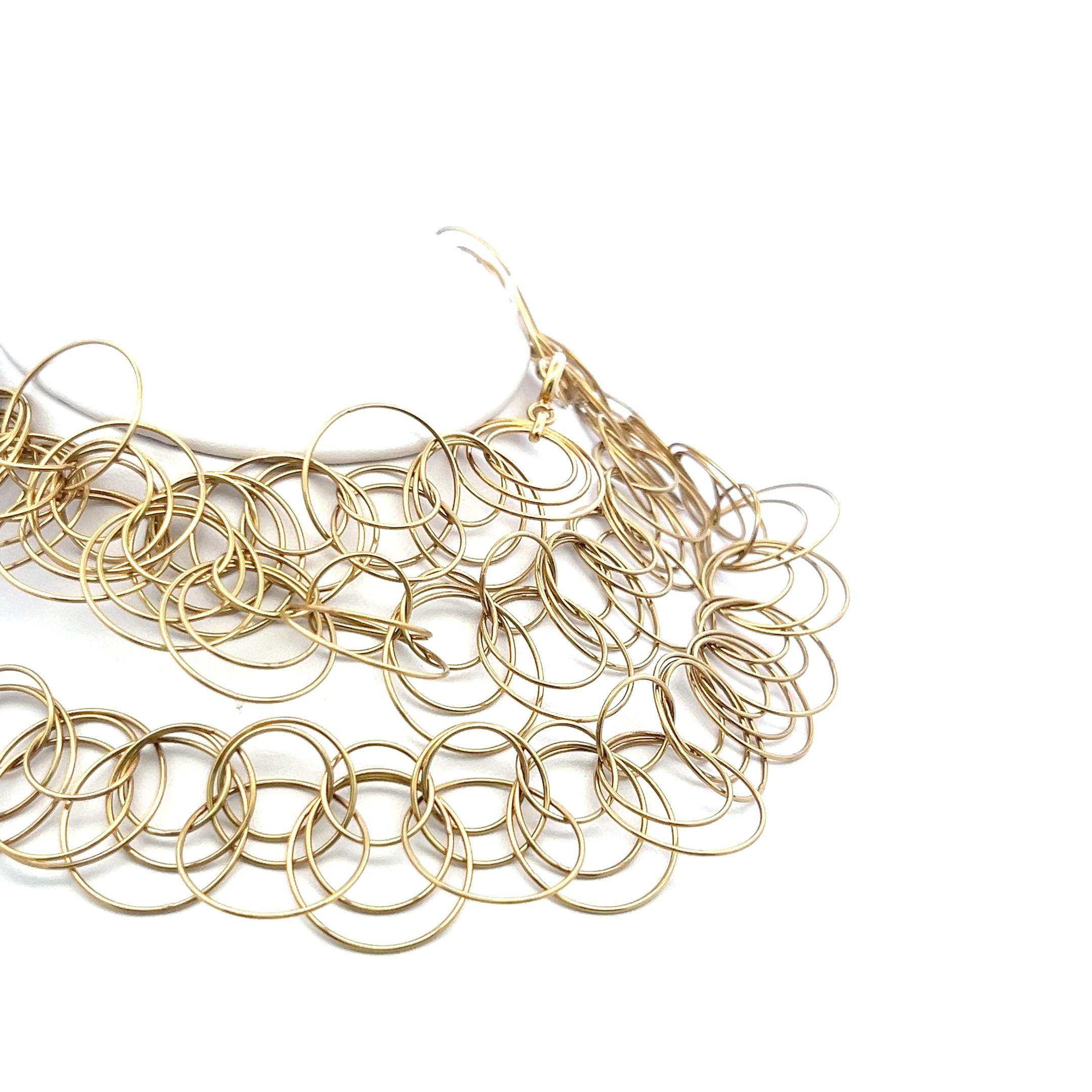 Estate 18 Karat Yellow Gold Circle Link Necklace 99.8 Grams 38 inch long