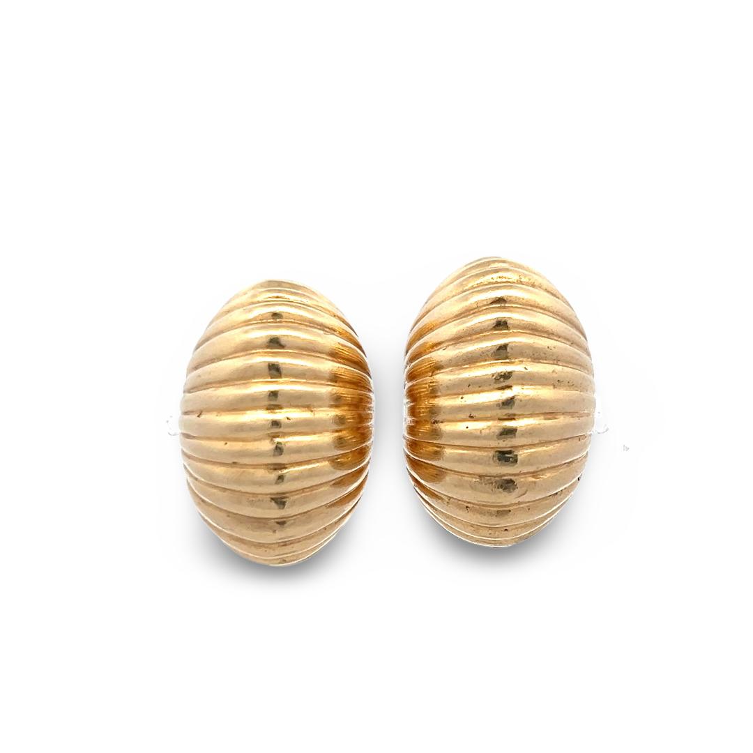 Vintage 14 Karat Yellow Gold Clip On Earrings 1x0.6x0.5 in 25.2g