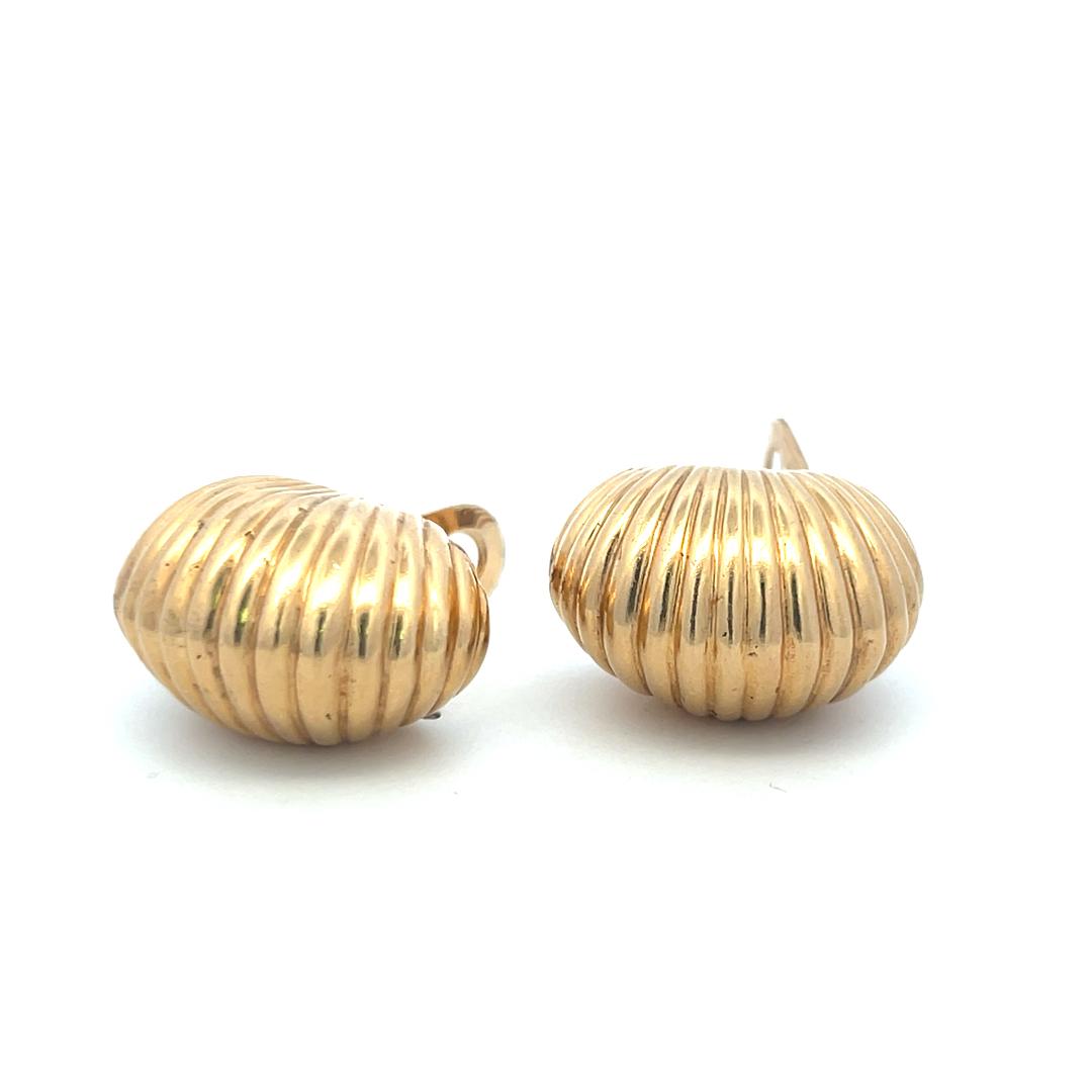 Vintage 14 Karat Yellow Gold Clip On Earrings 1x0.6x0.5 in 25.2g