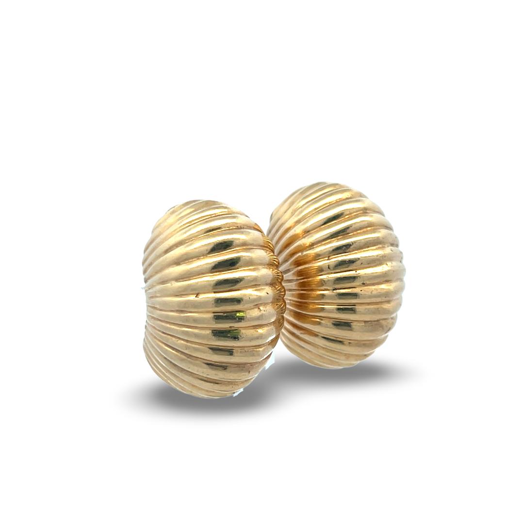 Vintage 14 Karat Yellow Gold Clip On Earrings 1x0.6x0.5 in 25.2g