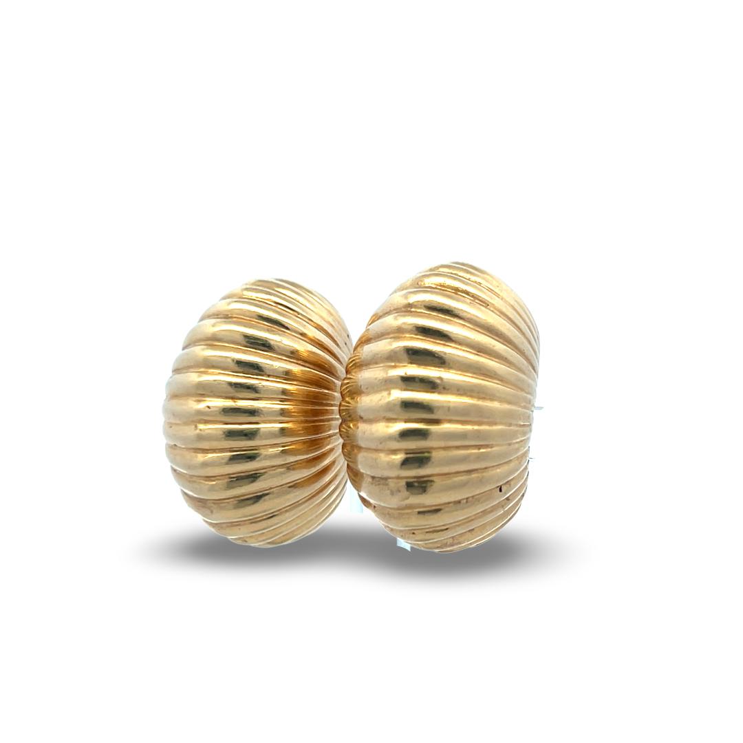Vintage 14 Karat Yellow Gold Clip On Earrings 1x0.6x0.5 in 25.2g