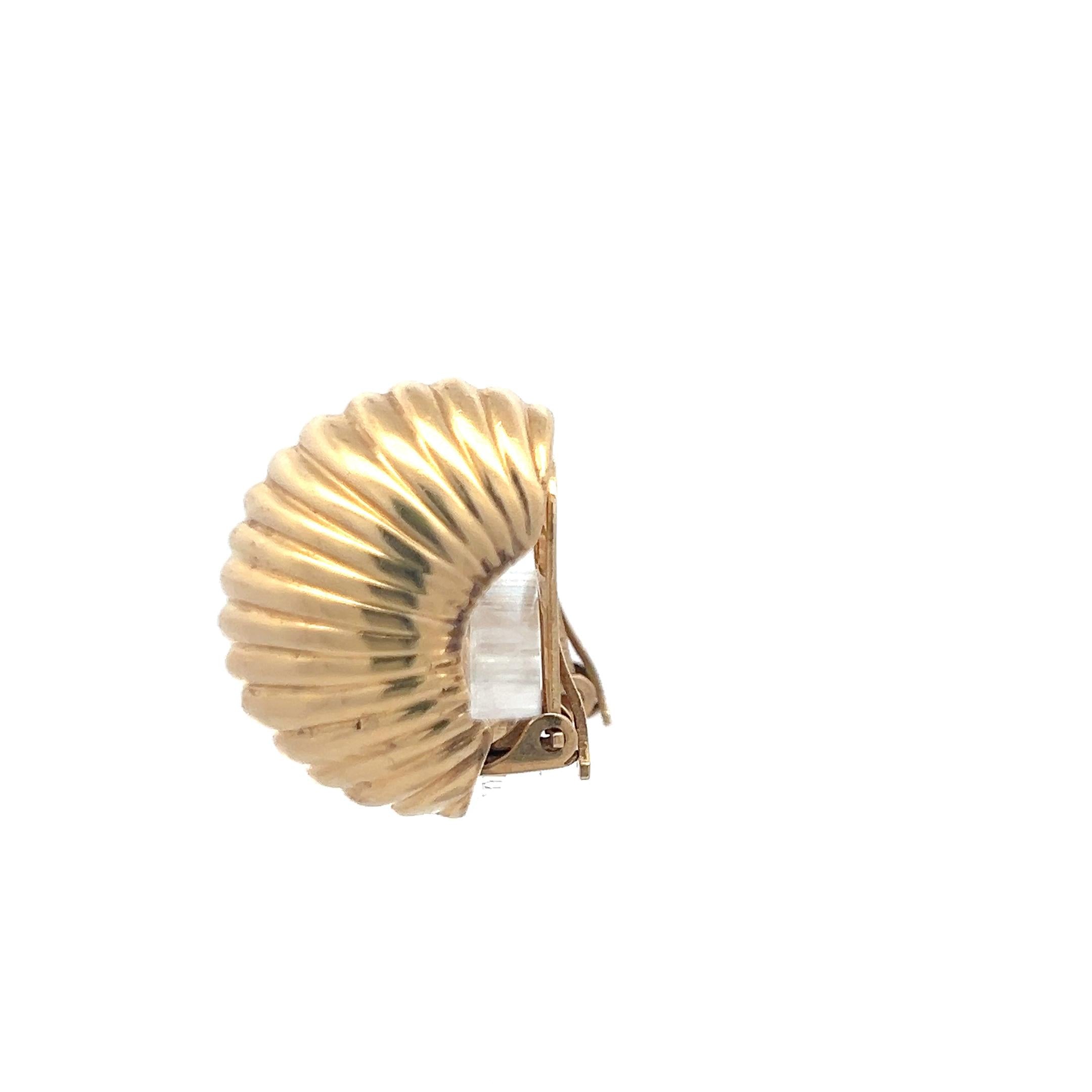 Vintage 14 Karat Yellow Gold Clip On Earrings 1x0.6x0.5 in 25.2g