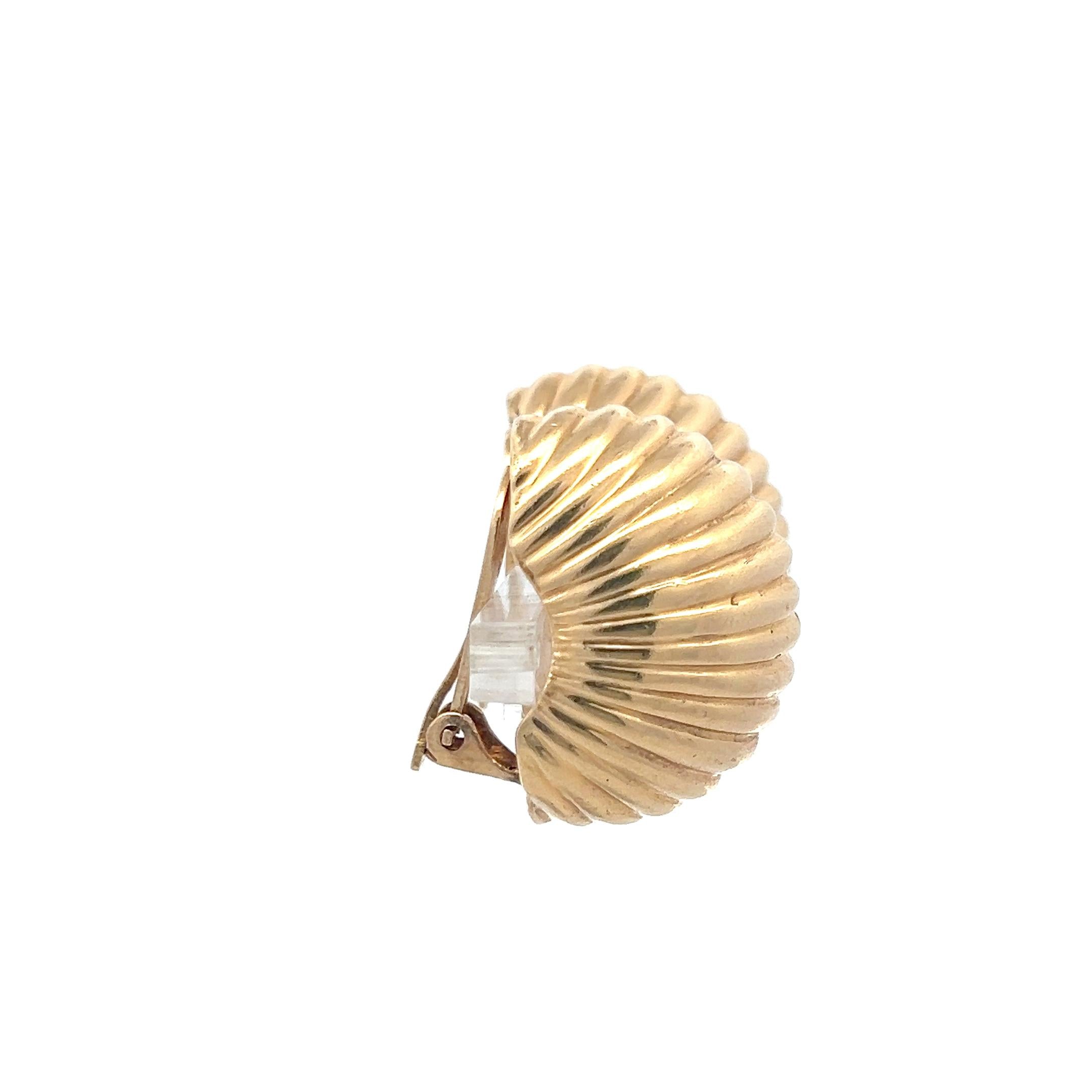 Vintage 14 Karat Yellow Gold Clip On Earrings 1x0.6x0.5 in 25.2g