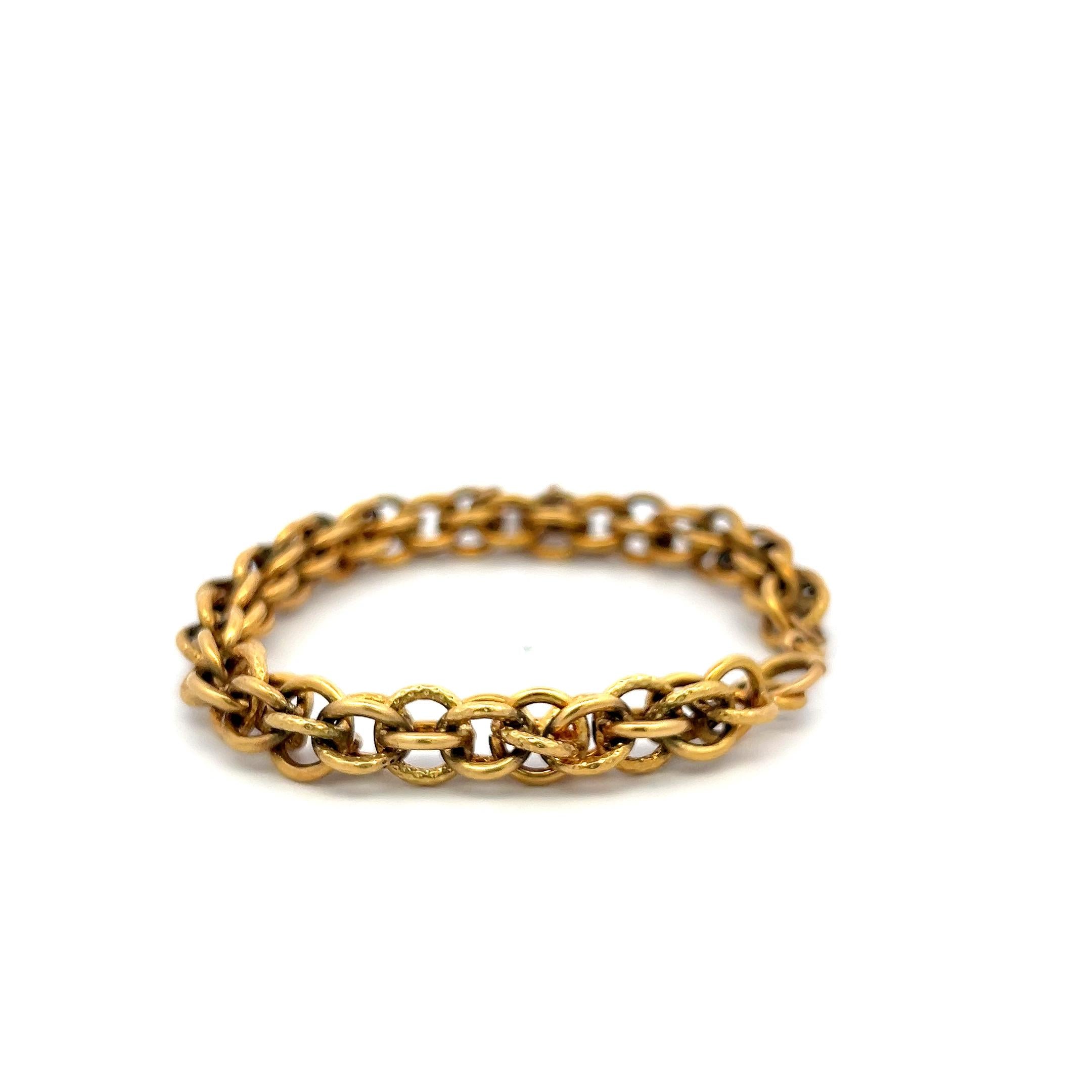 Vintage 18 Karat Yellow Gold Link Bracelet 38.2 Grams 7 inch