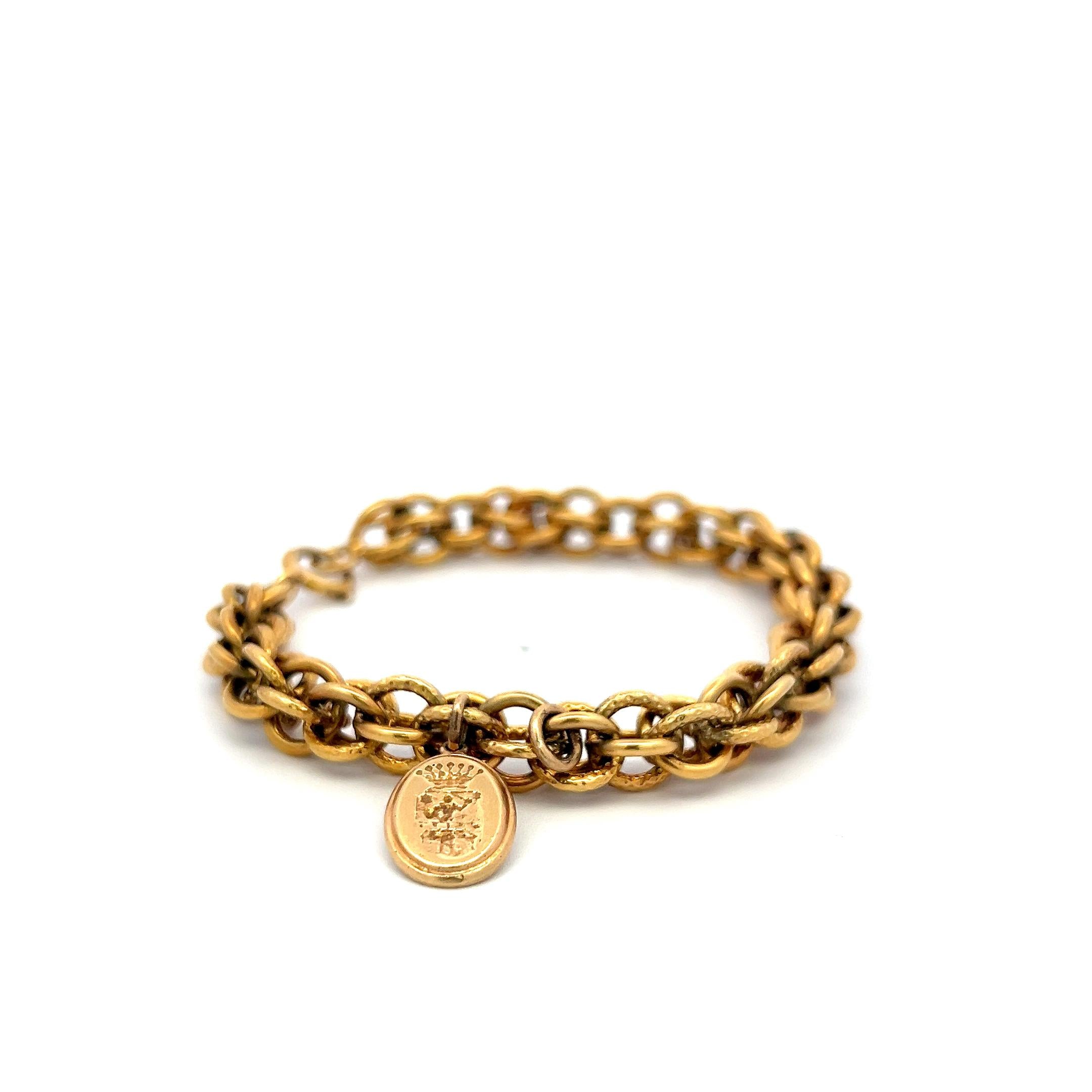 Vintage 18 Karat Yellow Gold Link Bracelet 38.2 Grams 7 inch