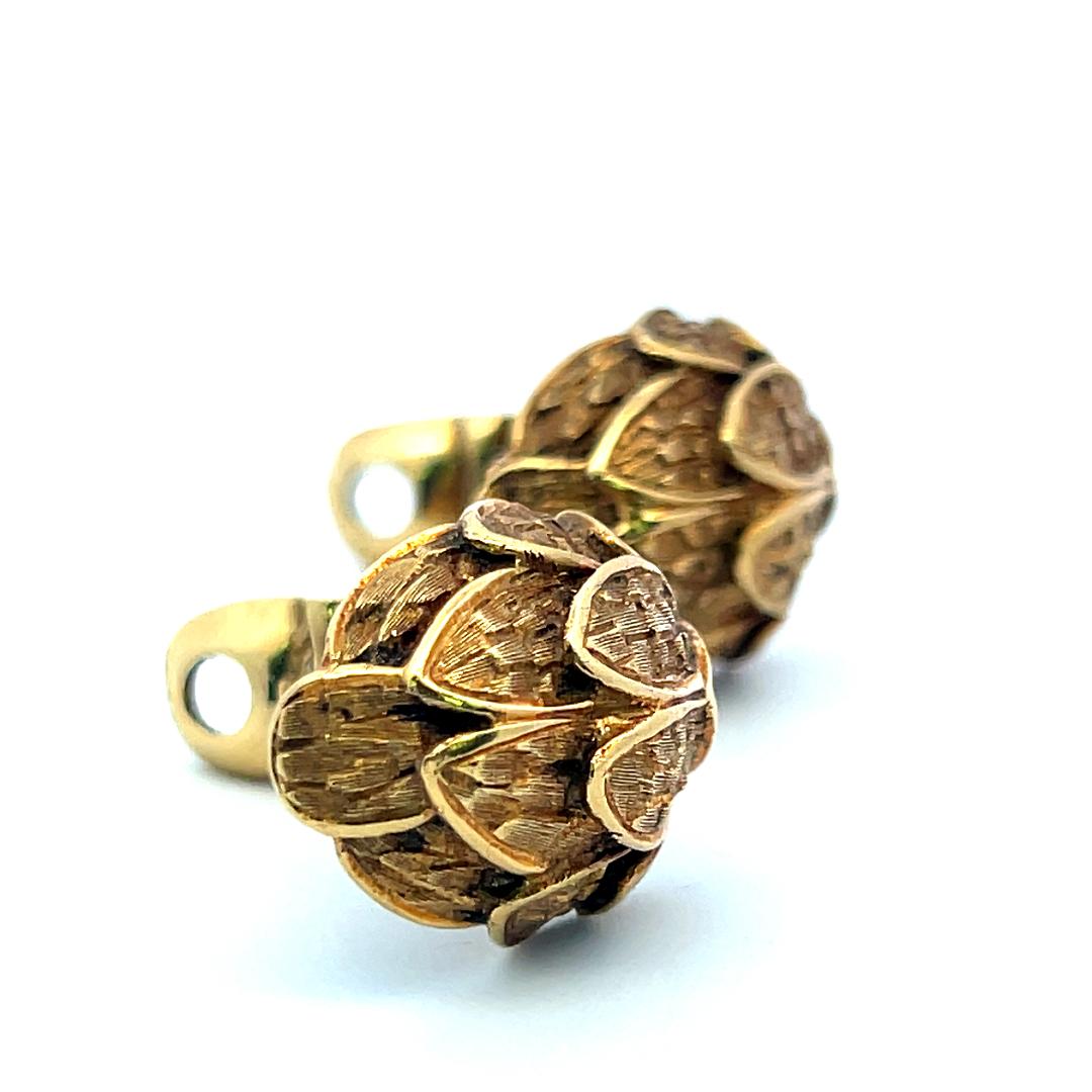 Vintage 18 Karat Yellow Gold Clip-On Earrings  19.9 Grams