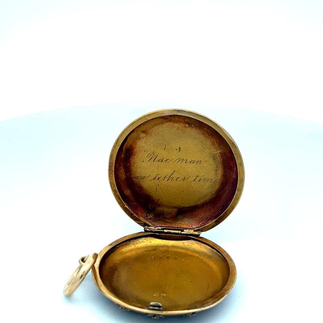Vintage 18 Karat Yellow Gold Floral Pendant Lock Box 29.2 Grams