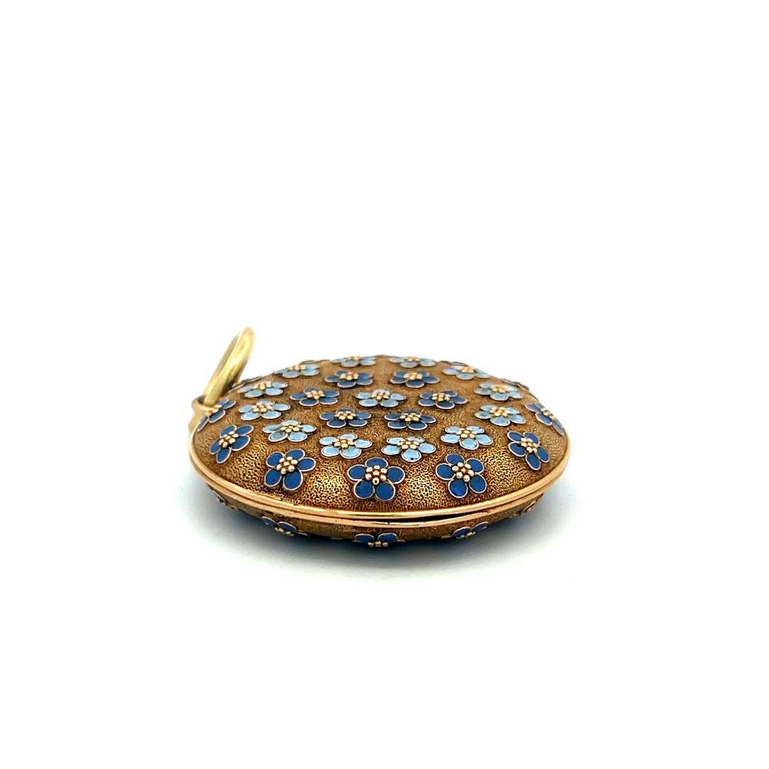 Vintage 18 Karat Yellow Gold Floral Pendant Lock Box 29.2 Grams
