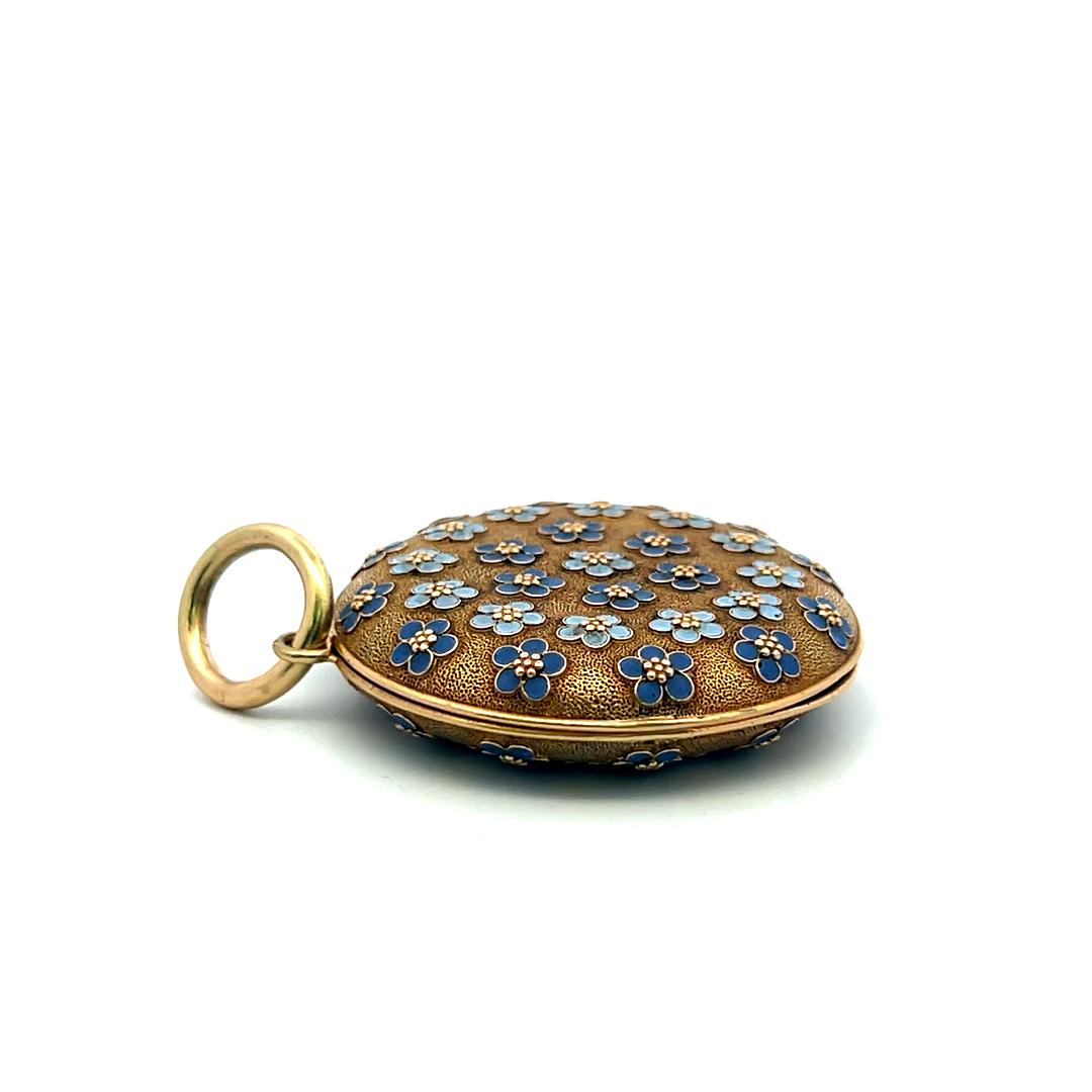 Vintage 18 Karat Yellow Gold Floral Pendant Lock Box 29.2 Grams