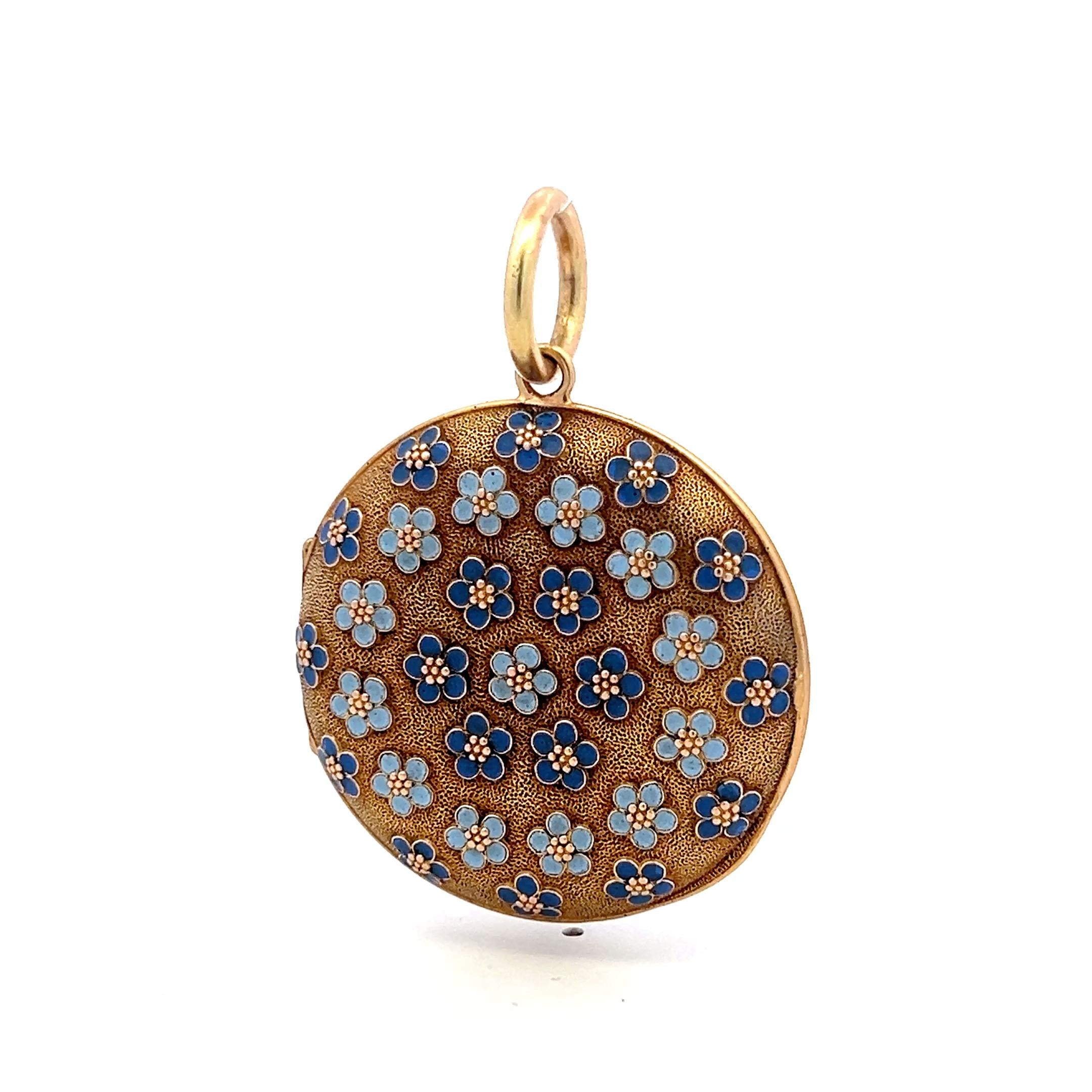 Vintage 18 Karat Yellow Gold Floral Pendant Lock Box 29.2 Grams