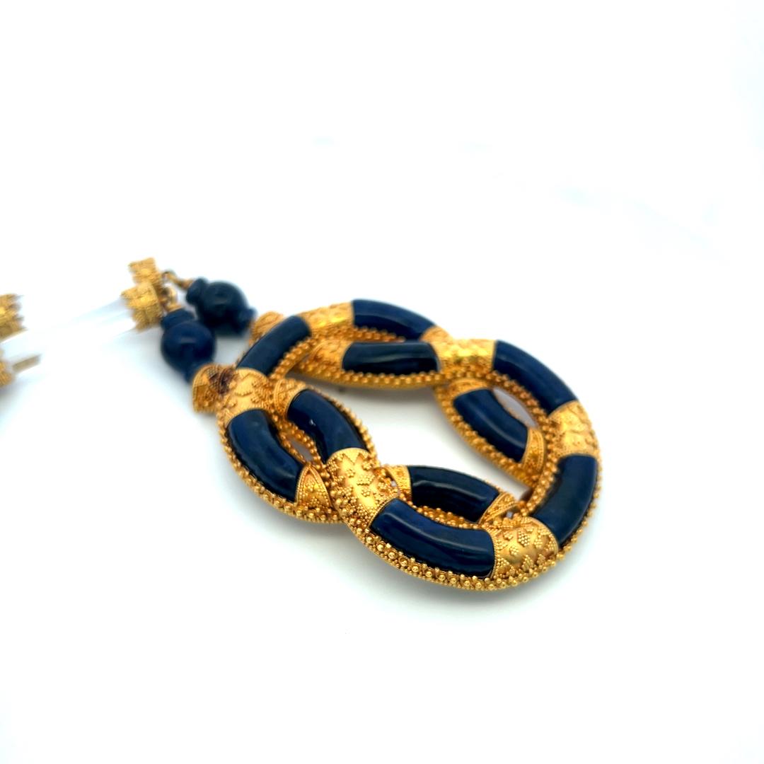 Lalaounis 18K Yellow Gold Pendant Necklace Crystal & Sodalite Beads and Slices