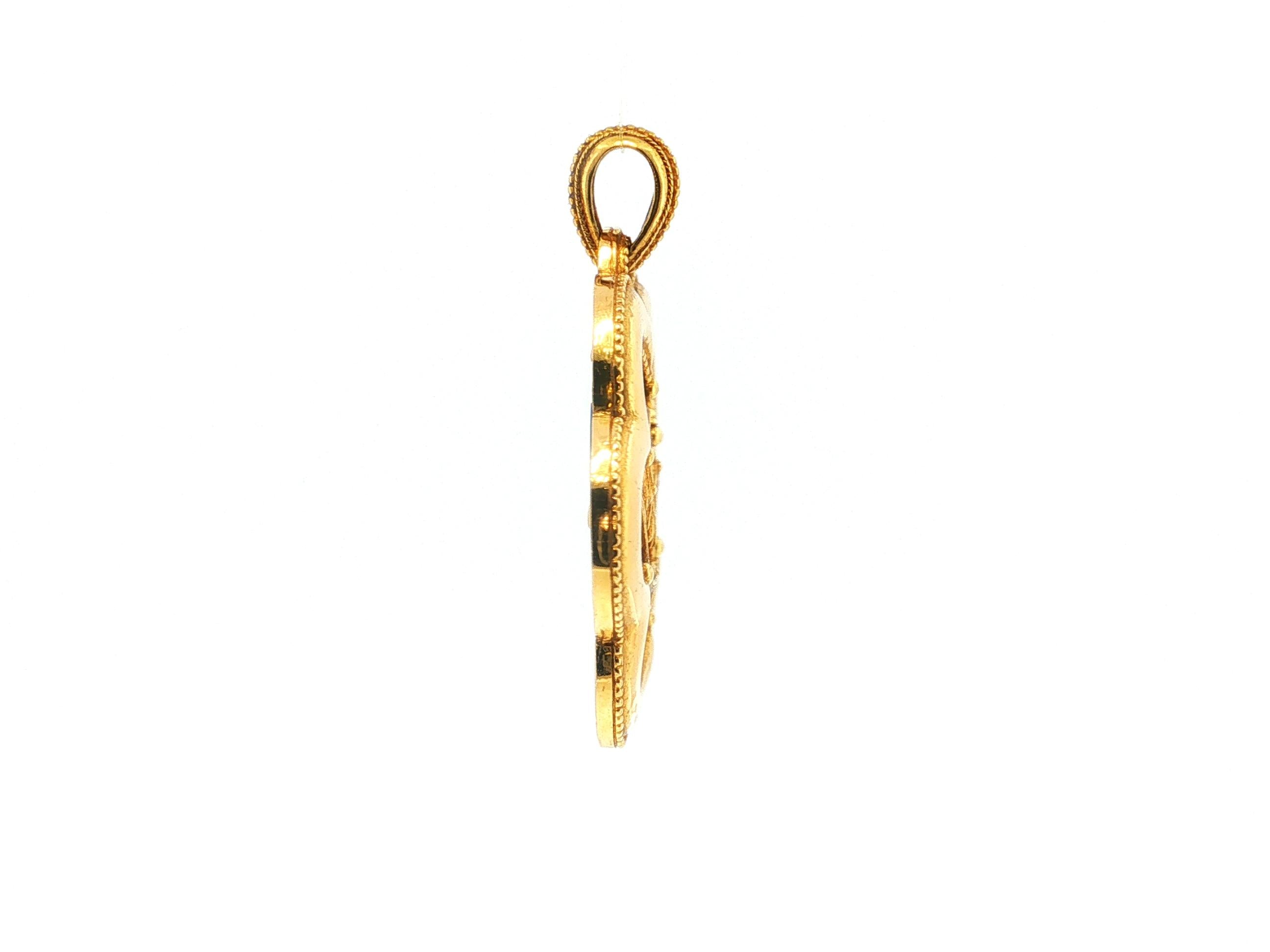 Lalaounis Vintage 18K Yellow Gold Pendant with 35.00MM Sodalite