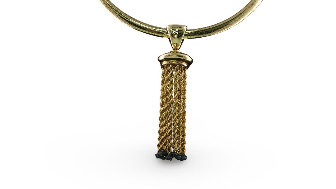 Vintage 14K and 18K Yellow Gold Pendant Necklace 36.9 Grams