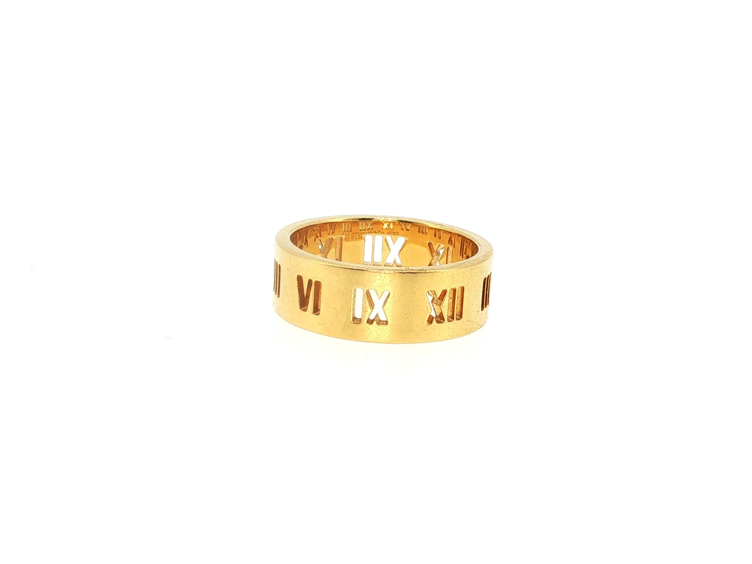 Tiffany & Co Atlas Vintage 18K Yellow Gold Band Ring Size 10.5