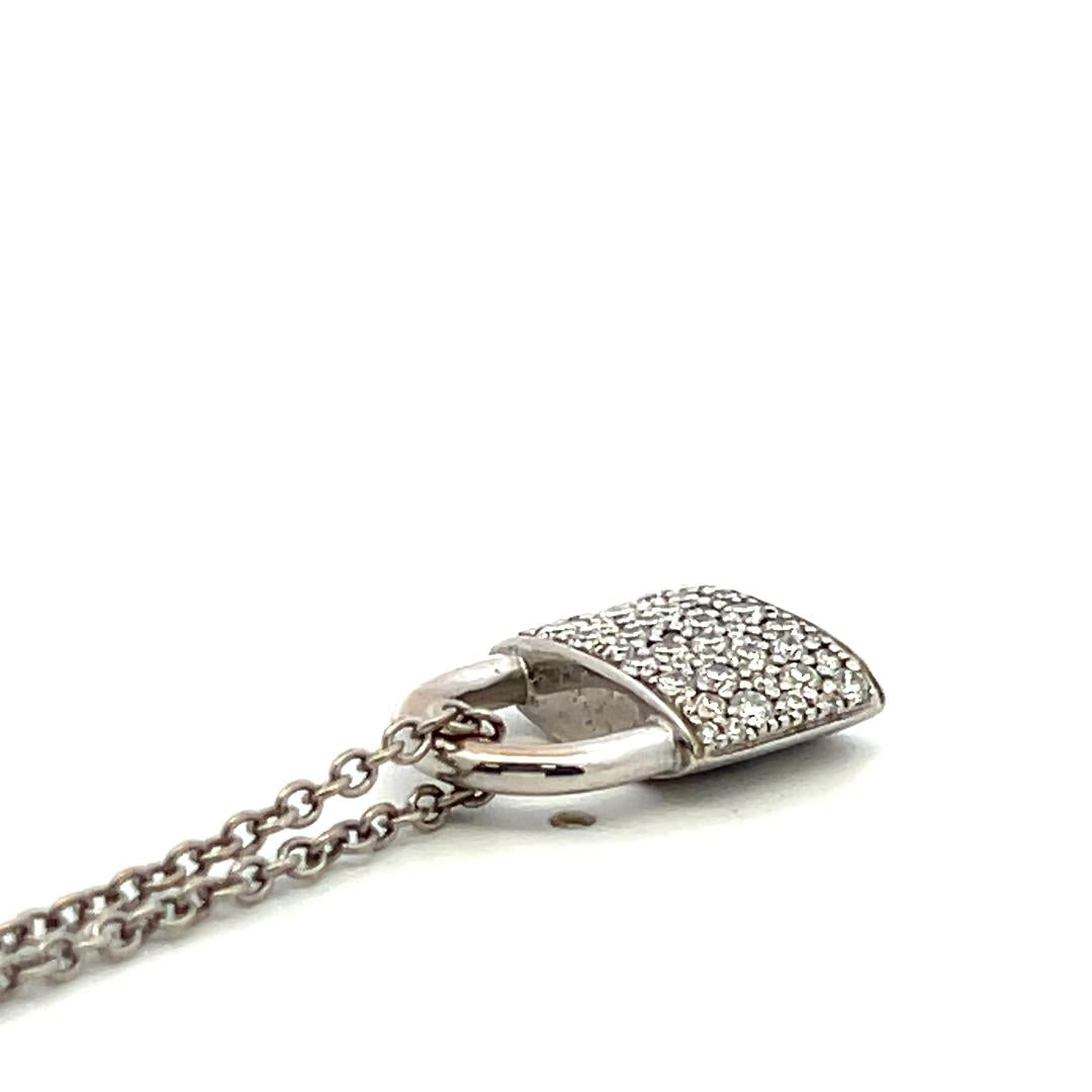 Tiffany & Co 18K WG Pendant Necklace with 1.35 Carat Round F VS Diamonds 20 IN