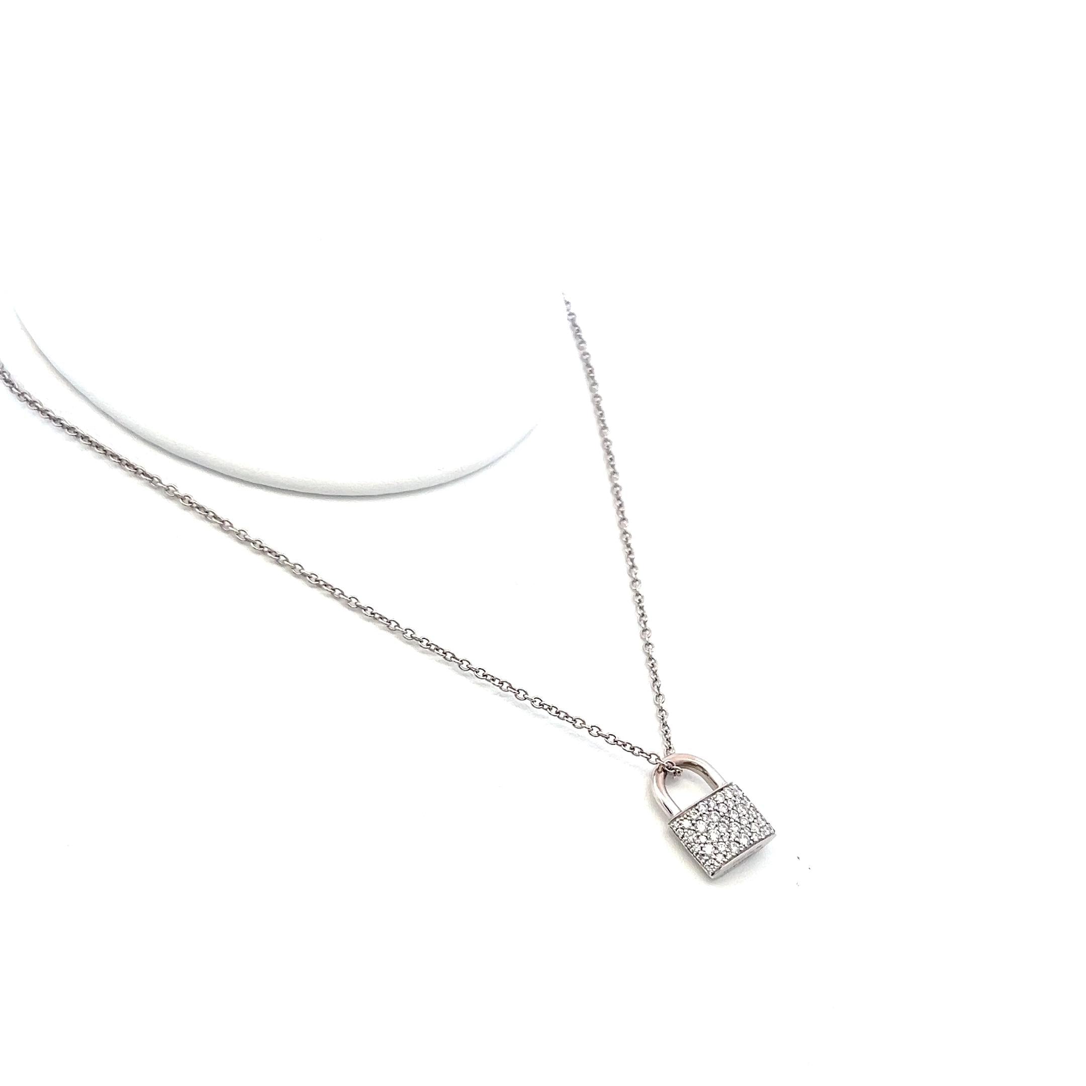 Tiffany & Co 18K WG Pendant Necklace with 1.35 Carat Round F VS Diamonds 20 IN