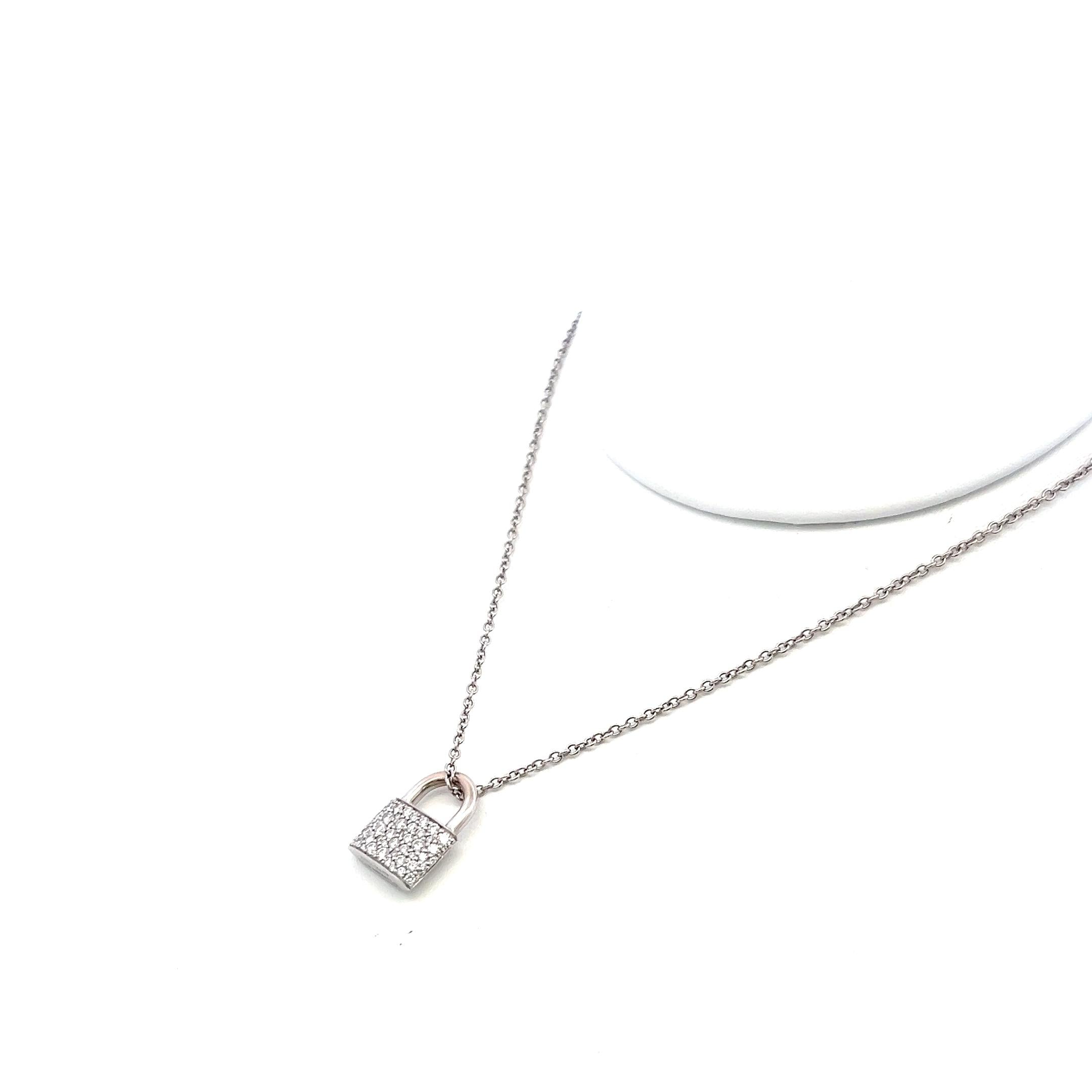 Tiffany & Co 18K WG Pendant Necklace with 1.35 Carat Round F VS Diamonds 20 IN