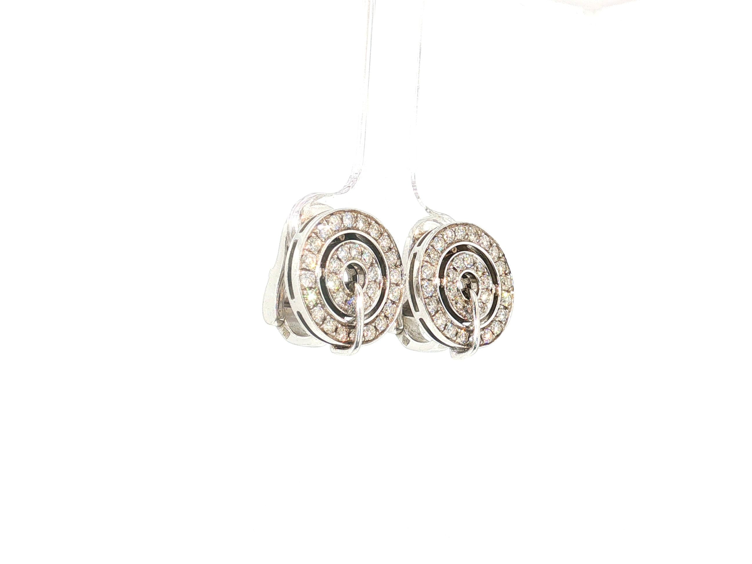 Bvlgari 18K White Gold Clip-On Earrings with 0.9 Carat Round G VS Diamonds