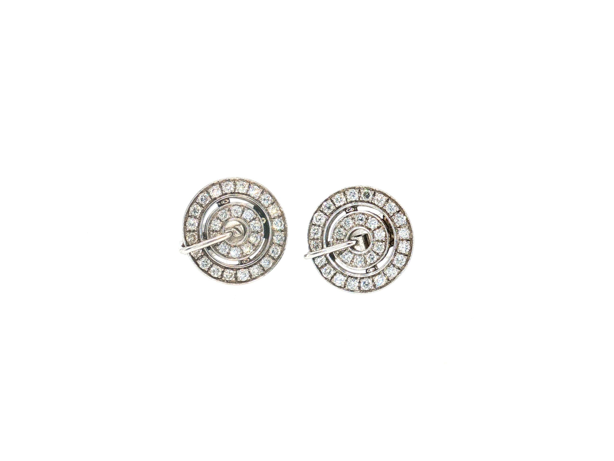 Bvlgari 18K White Gold Clip-On Earrings with 0.9 Carat Round G VS Diamonds