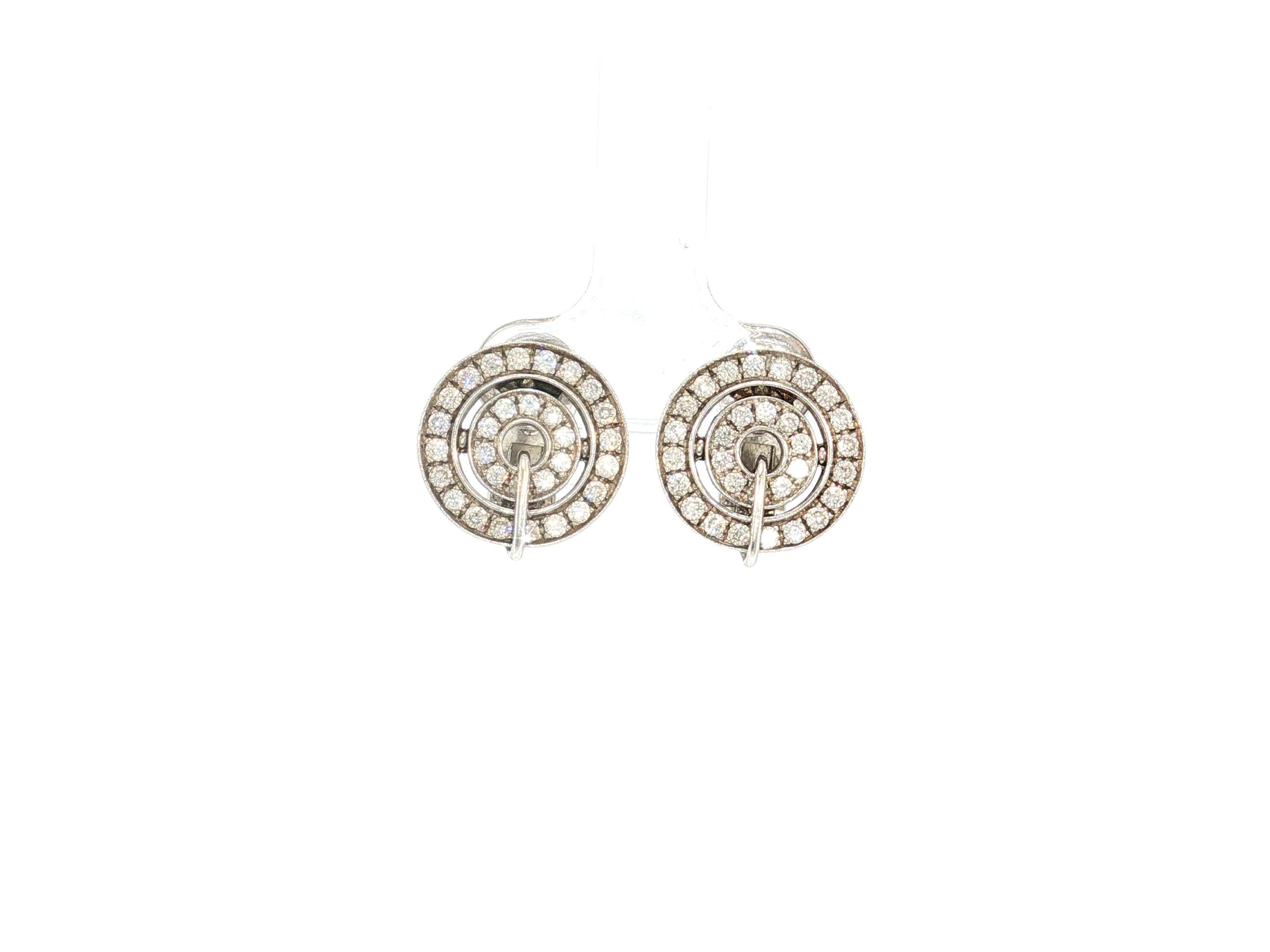 Bvlgari 18K White Gold Clip-On Earrings with 0.9 Carat Round G VS Diamonds