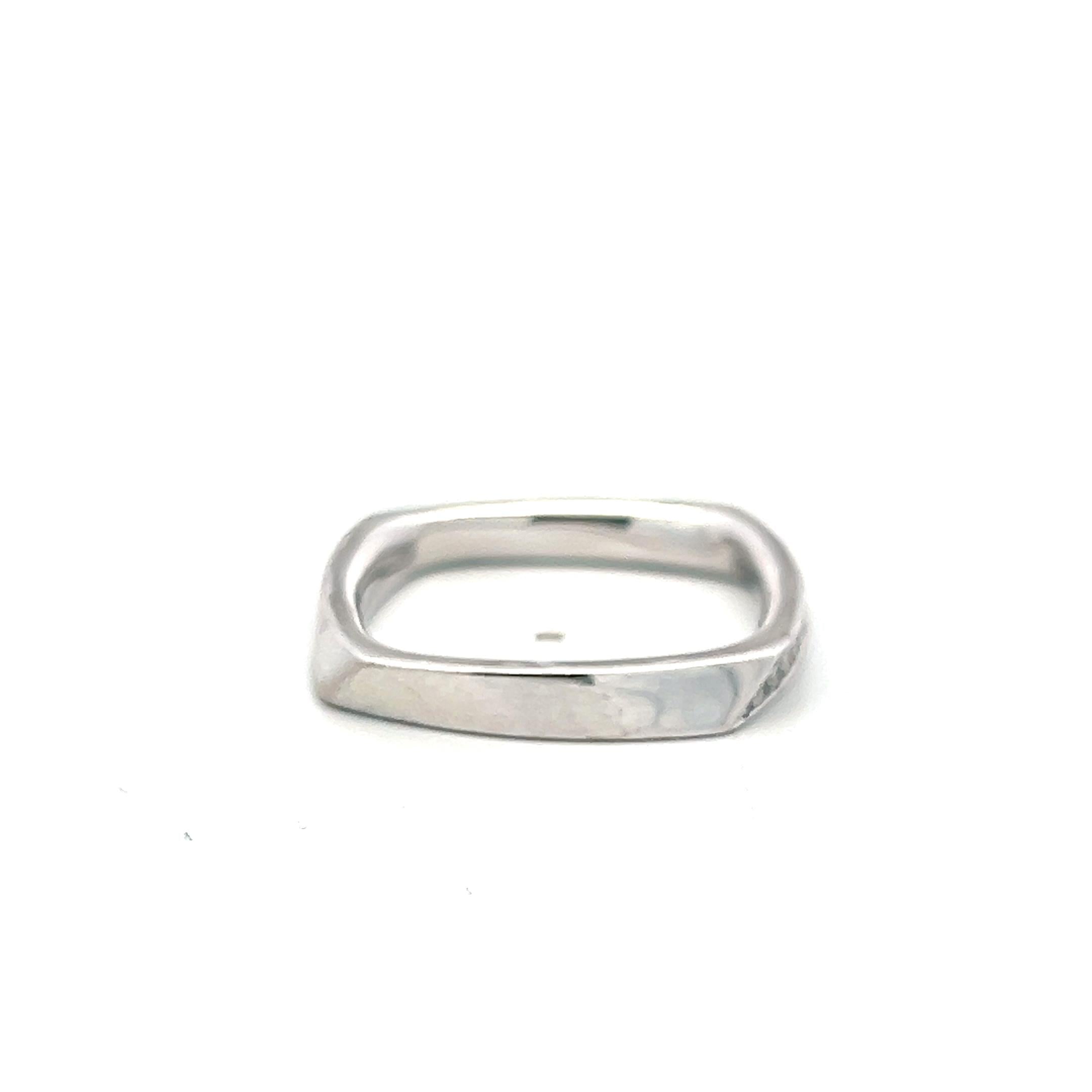 Tiffany & Co Frank Gehry 18K White Gold Band Ring with 0.22ct Diamonds Size 8.75