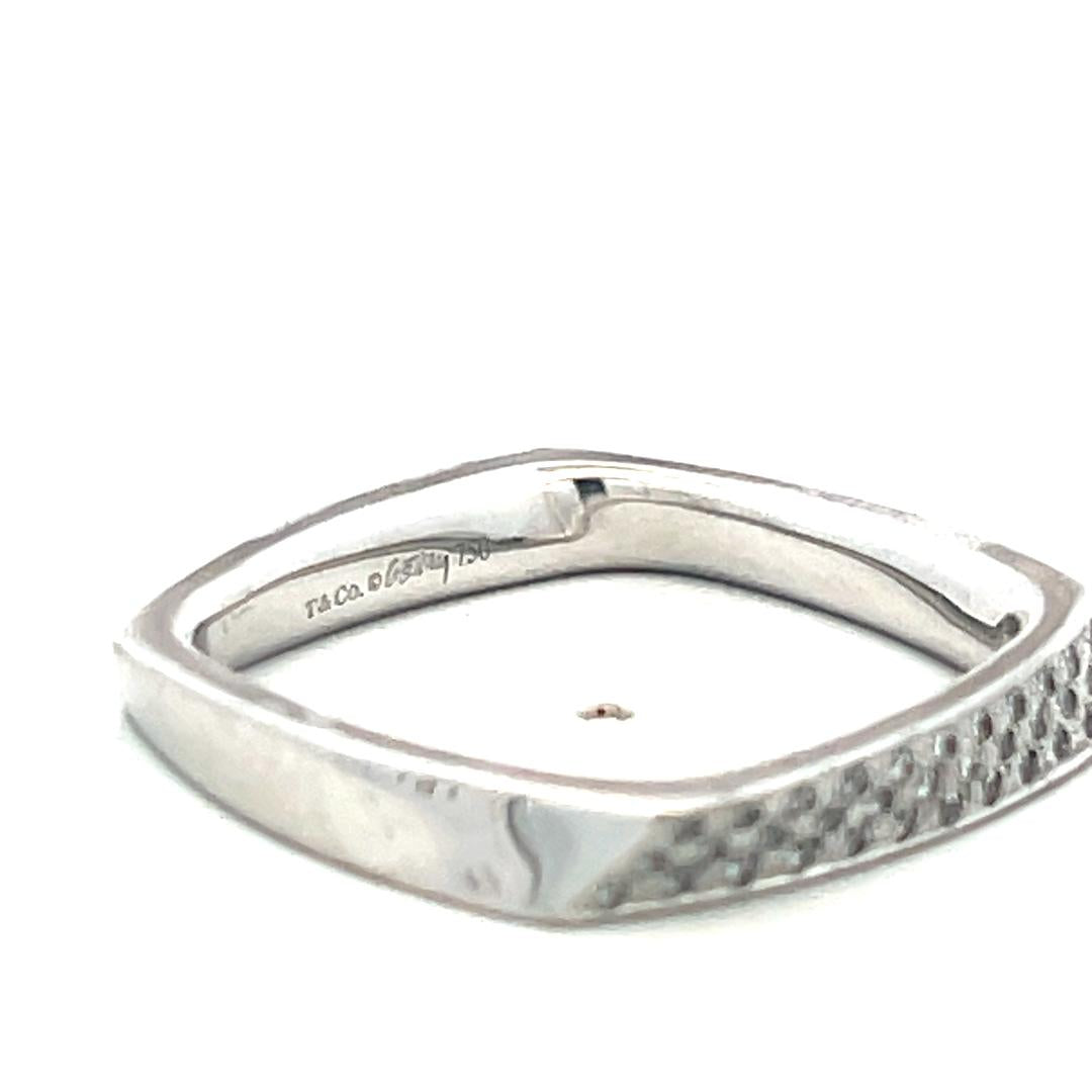 Tiffany & Co Frank Gehry 18K White Gold Band Ring with 0.22ct Diamonds Size 8.75