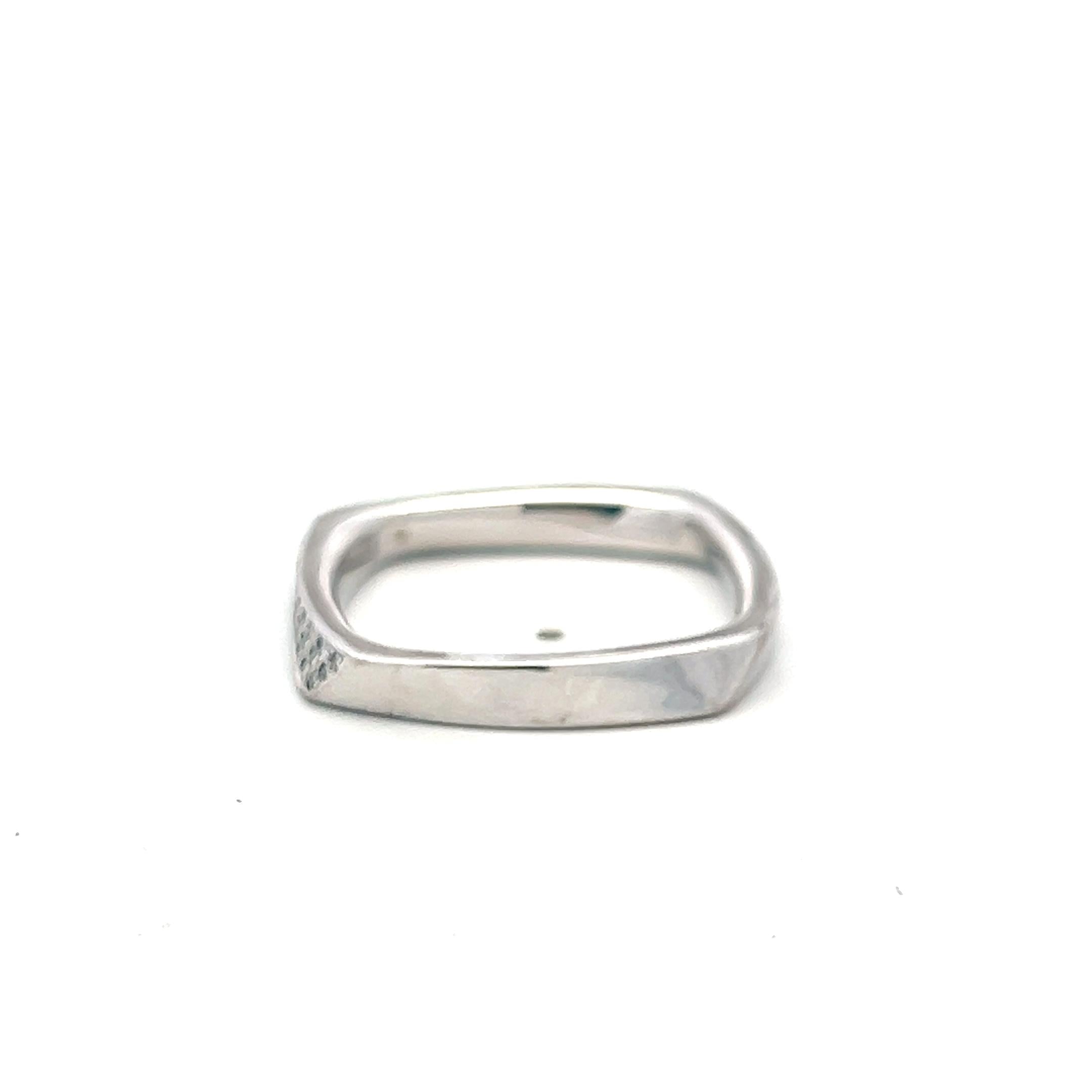 Tiffany & Co Frank Gehry 18K White Gold Band Ring with 0.22ct Diamonds Size 8.75