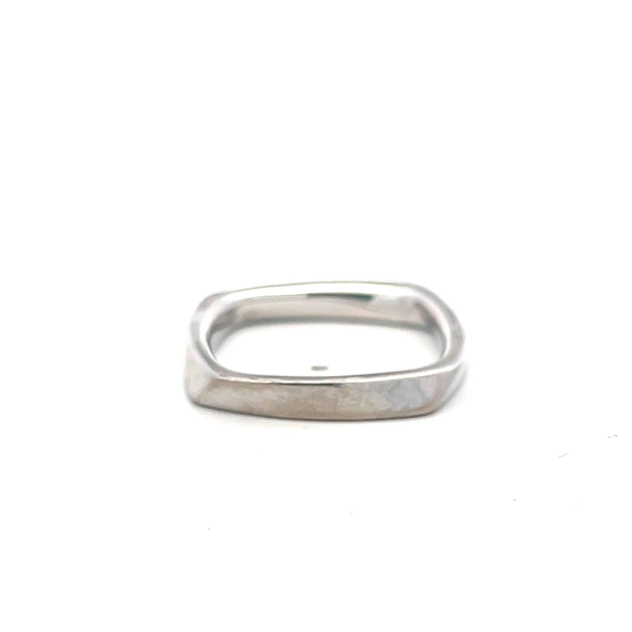 Tiffany & Co Frank Gehry 18K White Gold Band Ring with 0.22ct Diamonds Size 8.75
