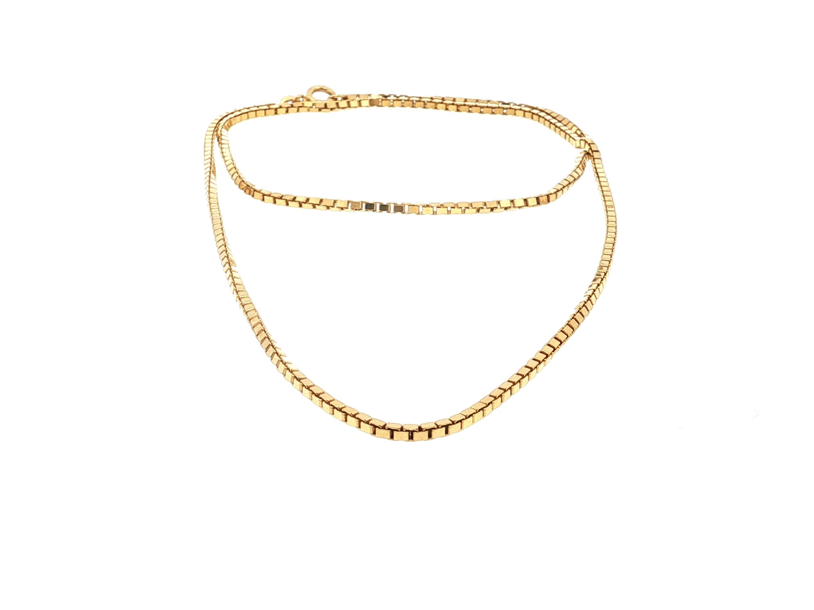 Vintage 18 Karat Yellow Gold Chain Necklace 24 Inch 2.2mm 19.5 Grams
