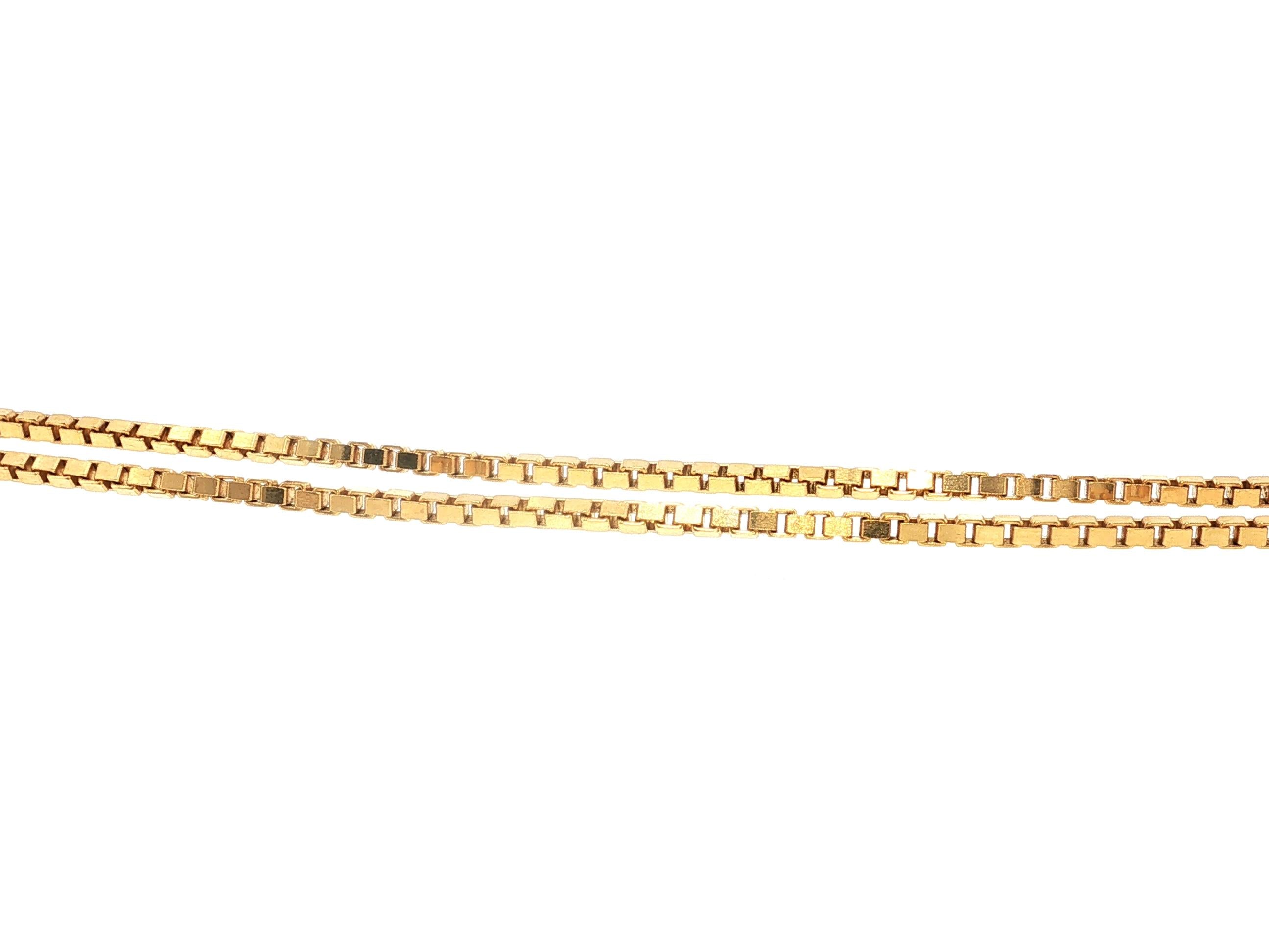 Vintage 18 Karat Yellow Gold Chain Necklace 24 Inch 2.2mm 19.5 Grams