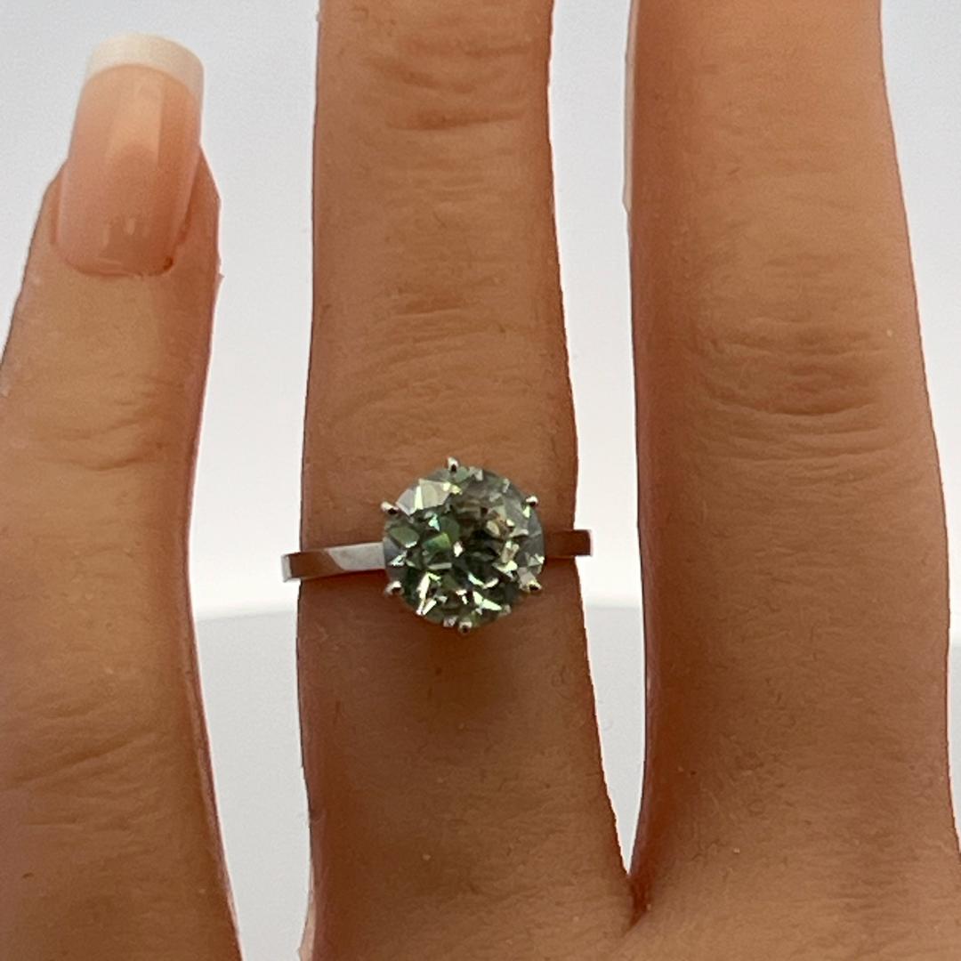 Vintage Platinum Engagement Ring with 2.64 Carat Circular Brilliant Diamond GIA