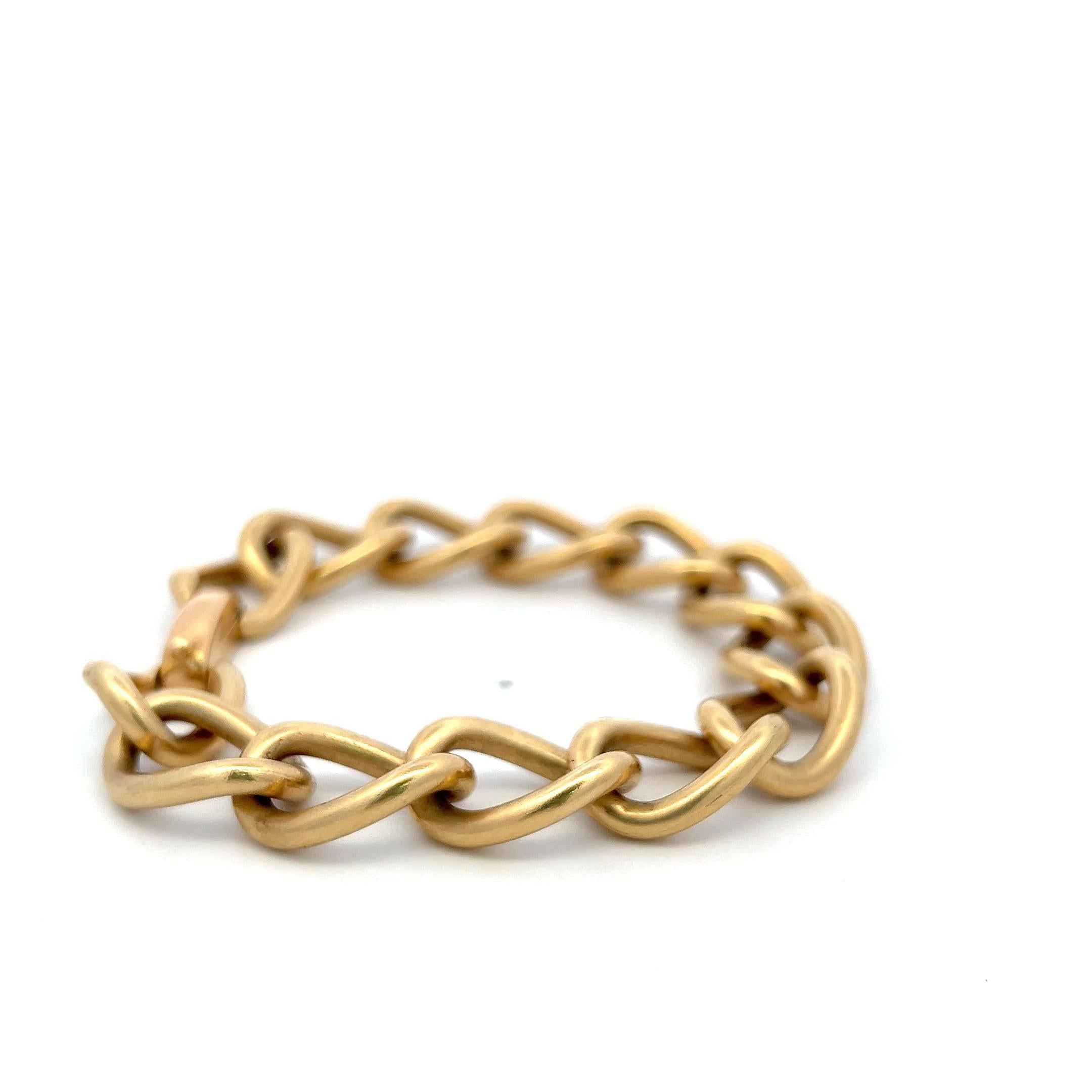 Vintage 14 Karat Yellow Gold Chain Link Bracelet 57.9 Grams 7.5 Inch