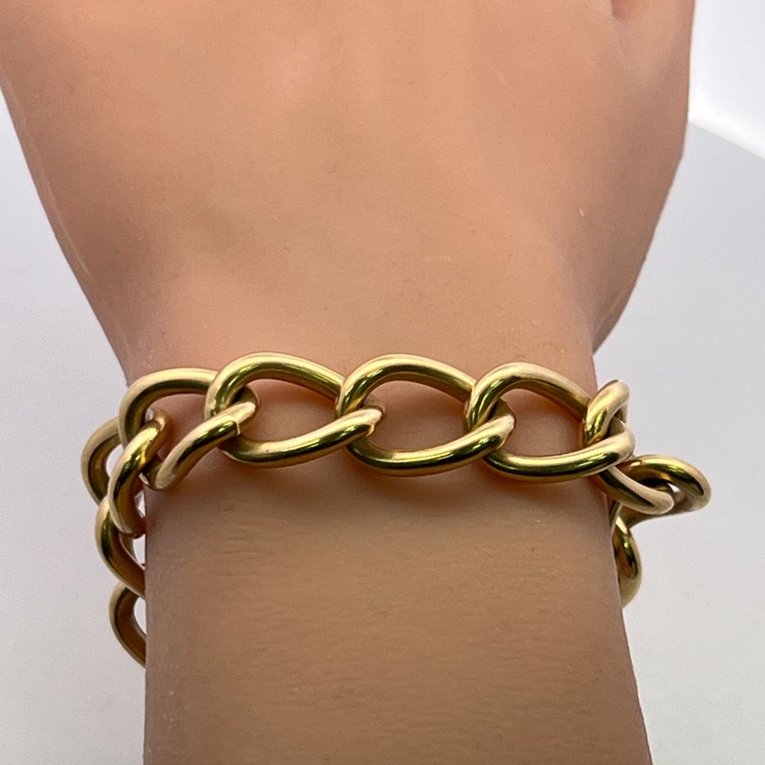 Vintage 14 Karat Yellow Gold Chain Link Bracelet 57.9 Grams 7.5 Inch