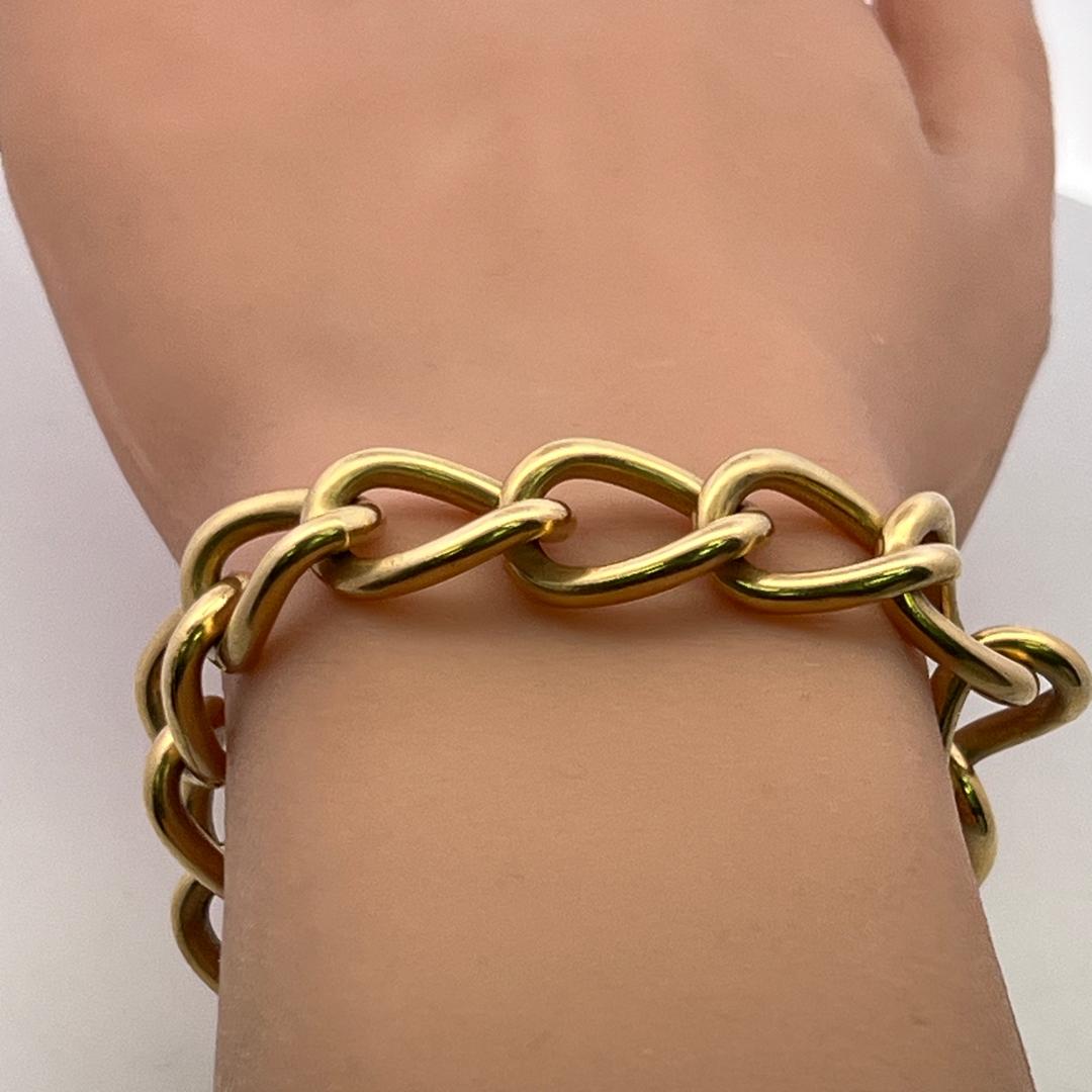 Vintage 14 Karat Yellow Gold Chain Link Bracelet 57.9 Grams 7.5 Inch