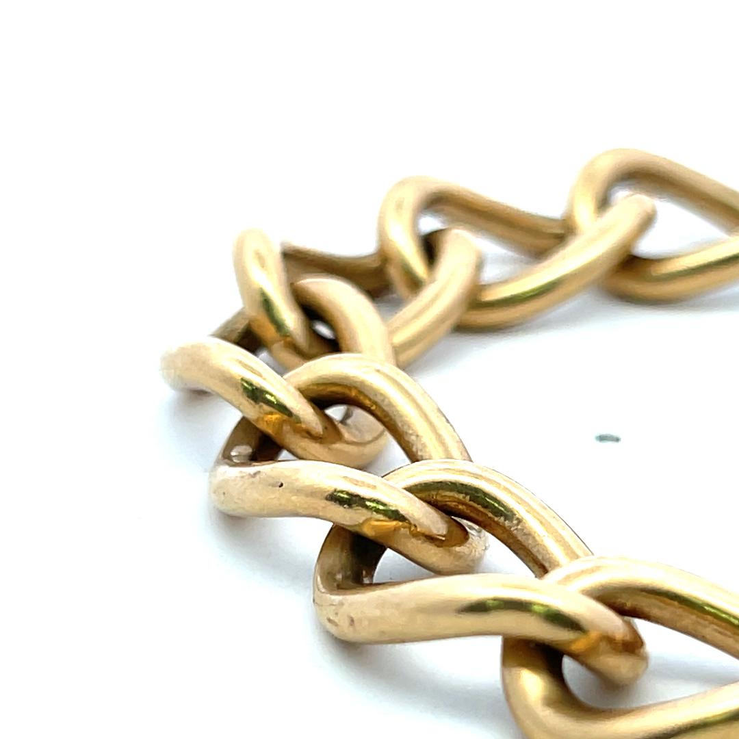 Vintage 14 Karat Yellow Gold Chain Link Bracelet 57.9 Grams 7.5 Inch