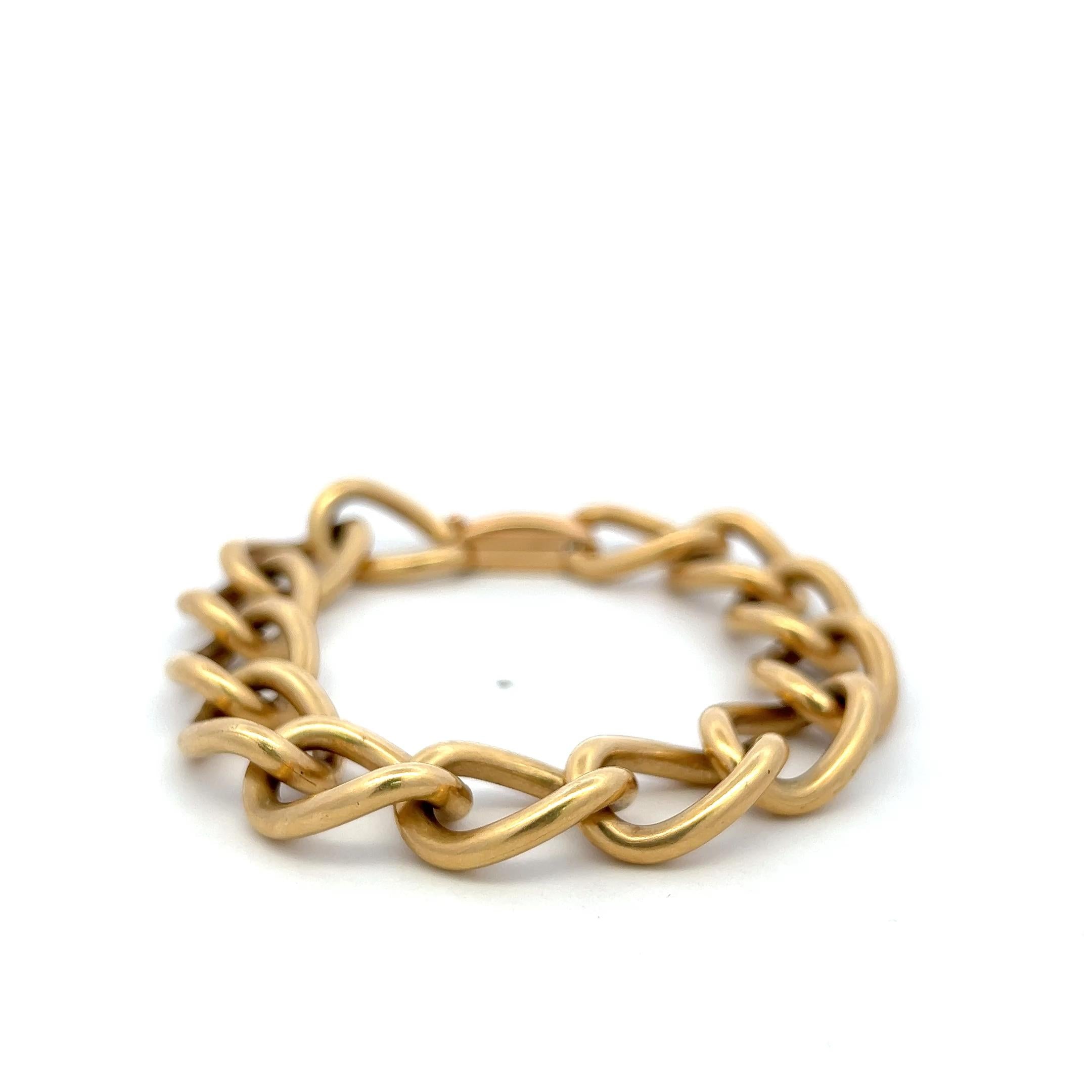 Vintage 14 Karat Yellow Gold Chain Link Bracelet 57.9 Grams 7.5 Inch