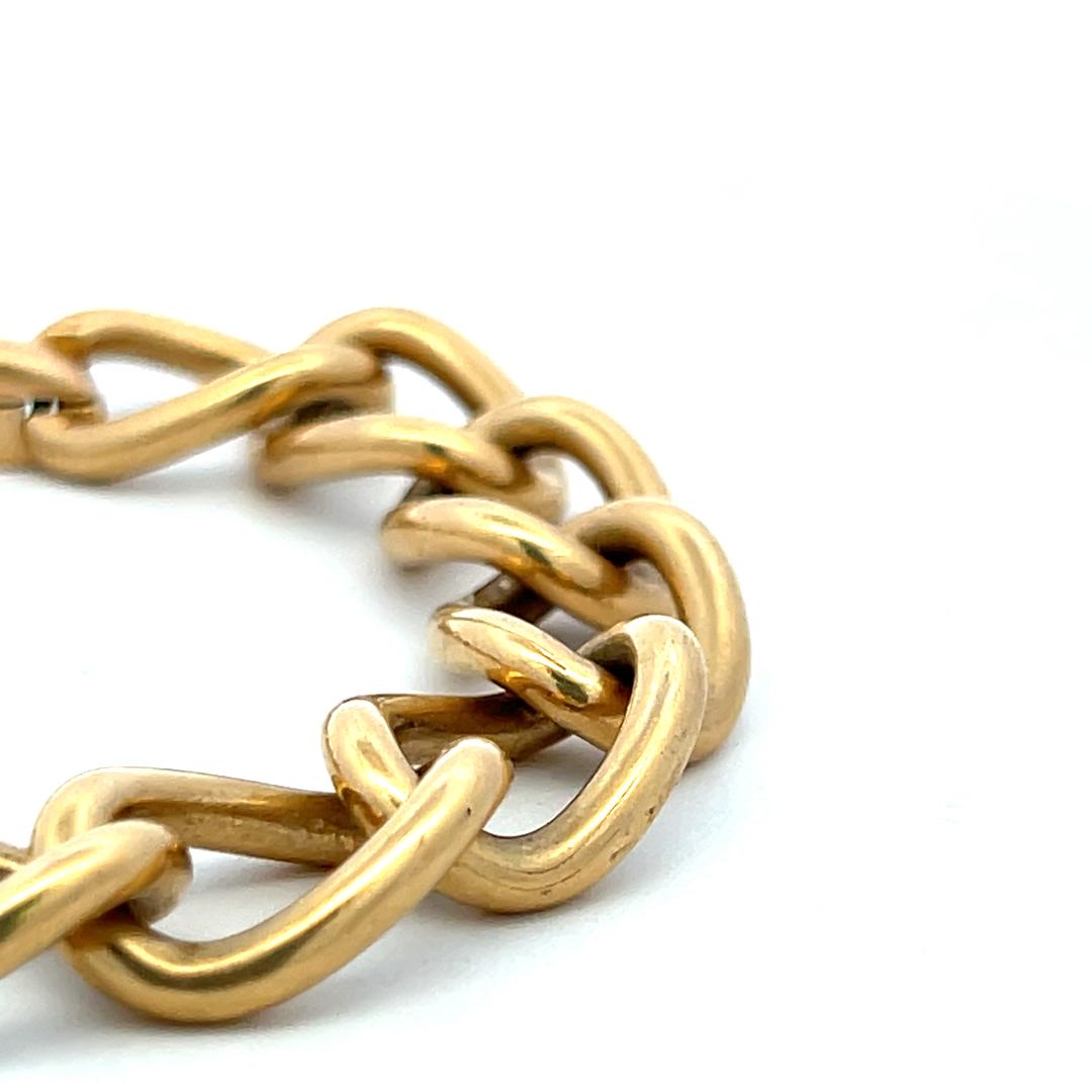 Vintage 14 Karat Yellow Gold Chain Link Bracelet 57.9 Grams 7.5 Inch