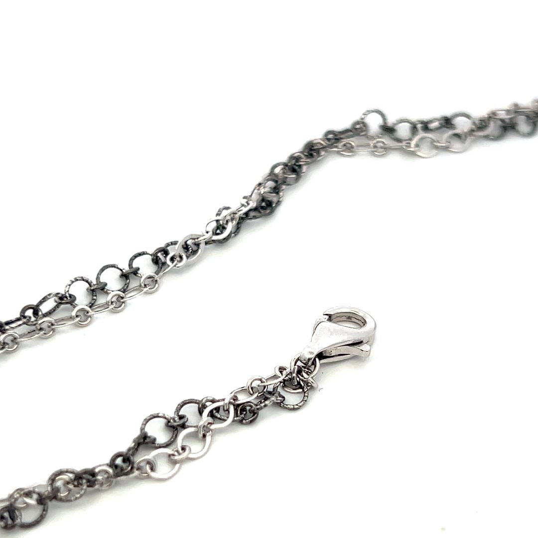 Vintage 18K White Gold Pendant Necklace with 6.7 Carat Round Diamonds 16 Inch