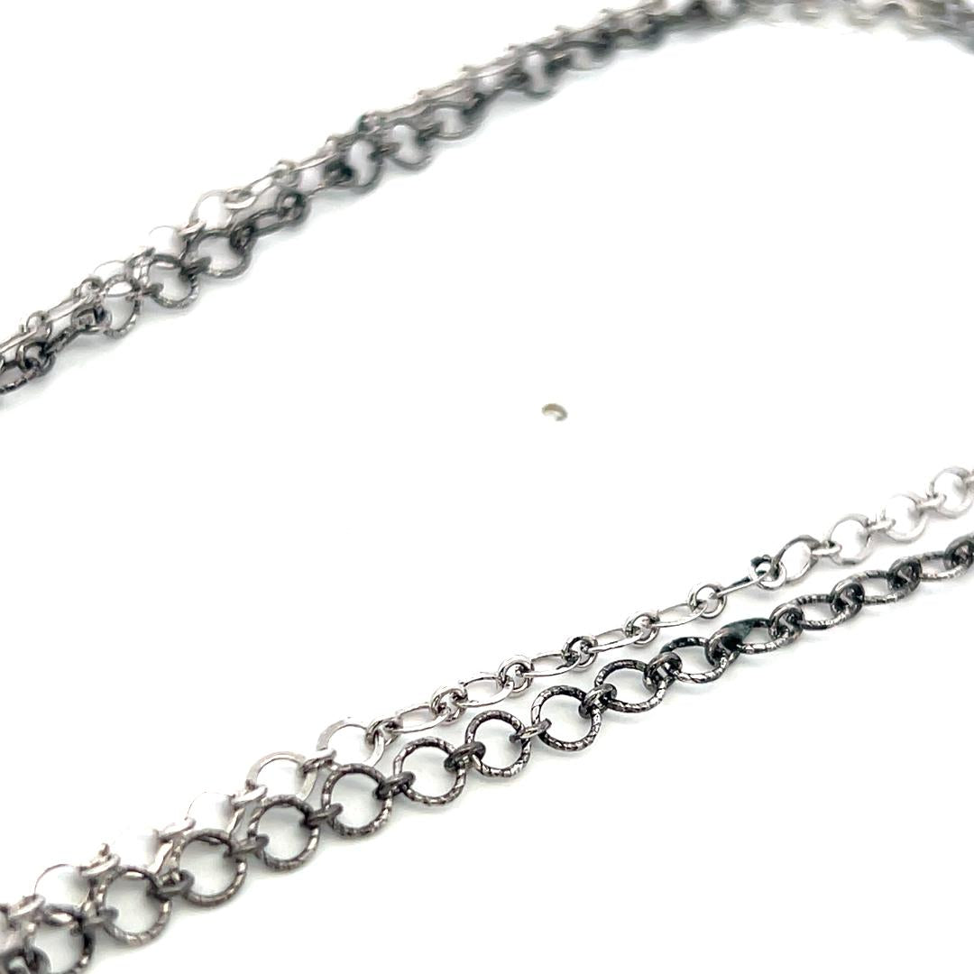 Vintage 18K White Gold Pendant Necklace with 6.7 Carat Round Diamonds 16 Inch
