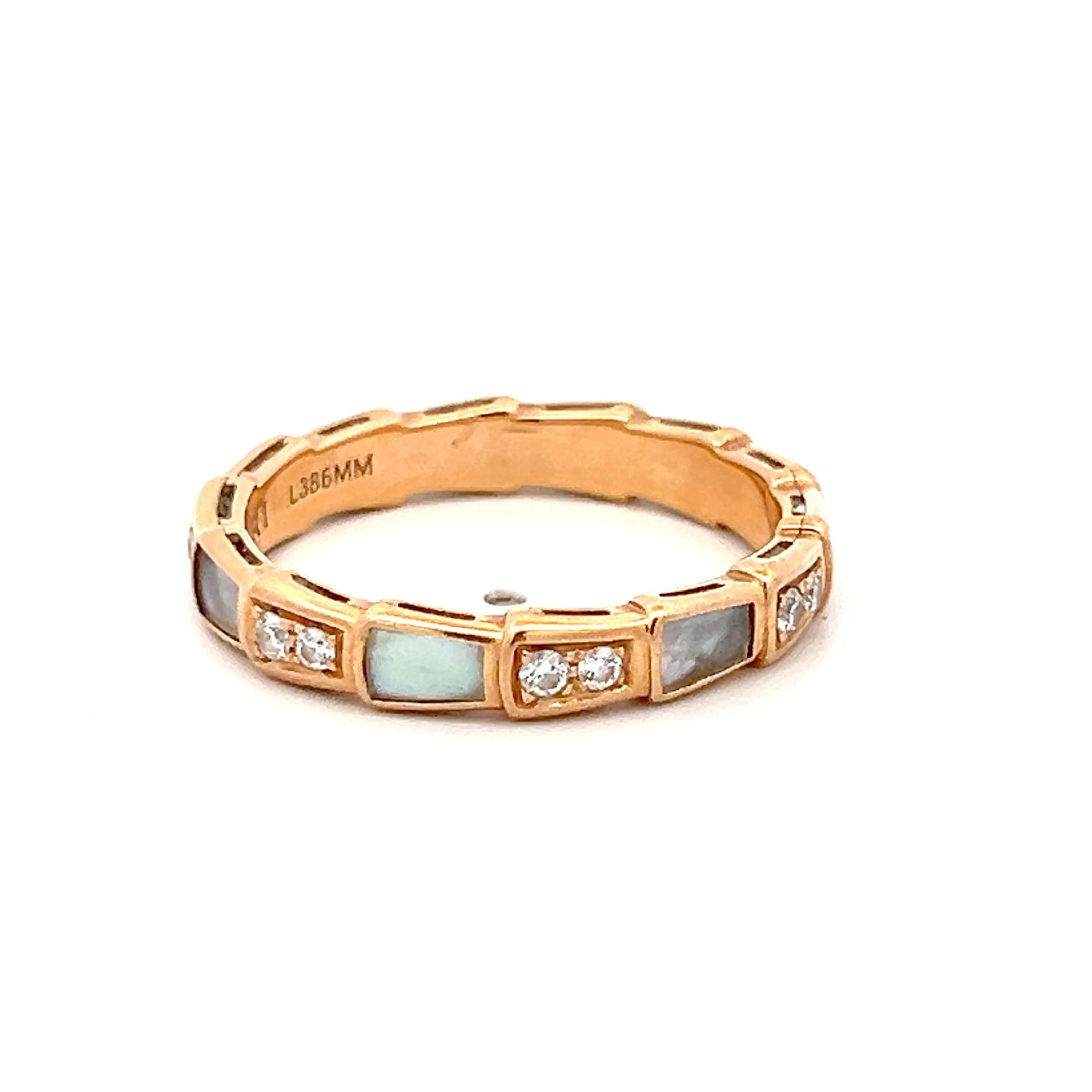 Bvlgari 18K Rose Gold Serpenti Ring with 0.35 Carat Round F VS Diamond Size 8.75