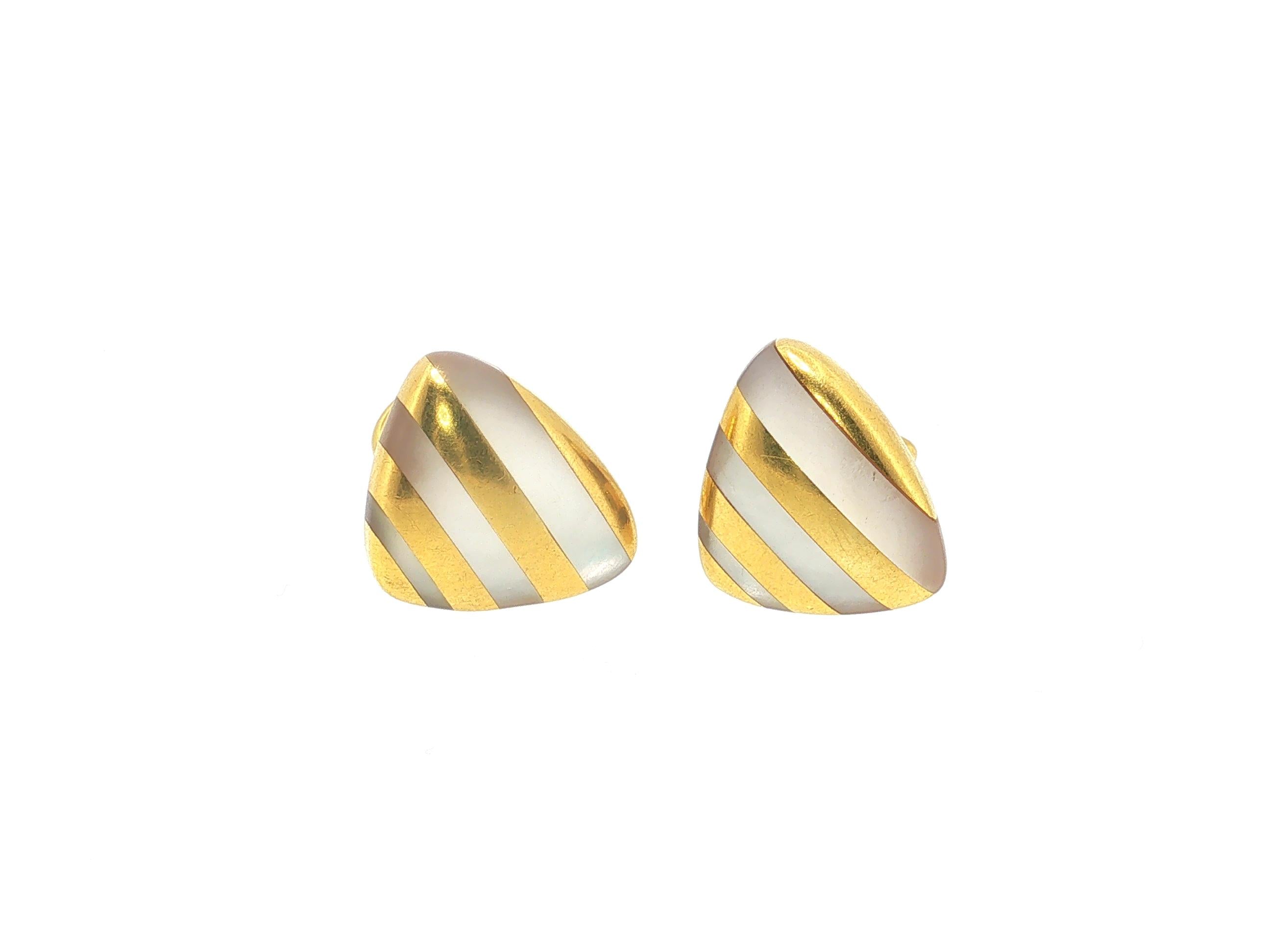 Angela Cummings Vintage 18K Yellow Gold Clip On Earrings 15.5 Grams