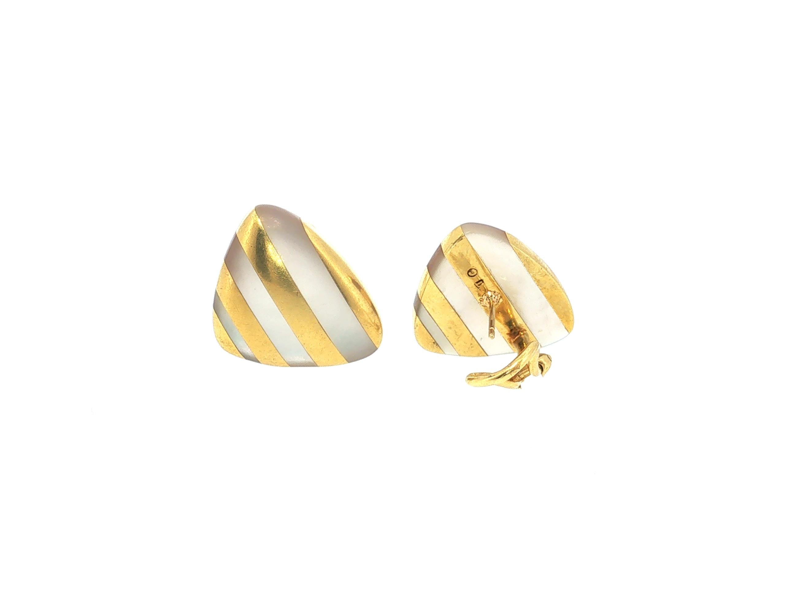 Angela Cummings Vintage 18K Yellow Gold Clip On Earrings 15.5 Grams