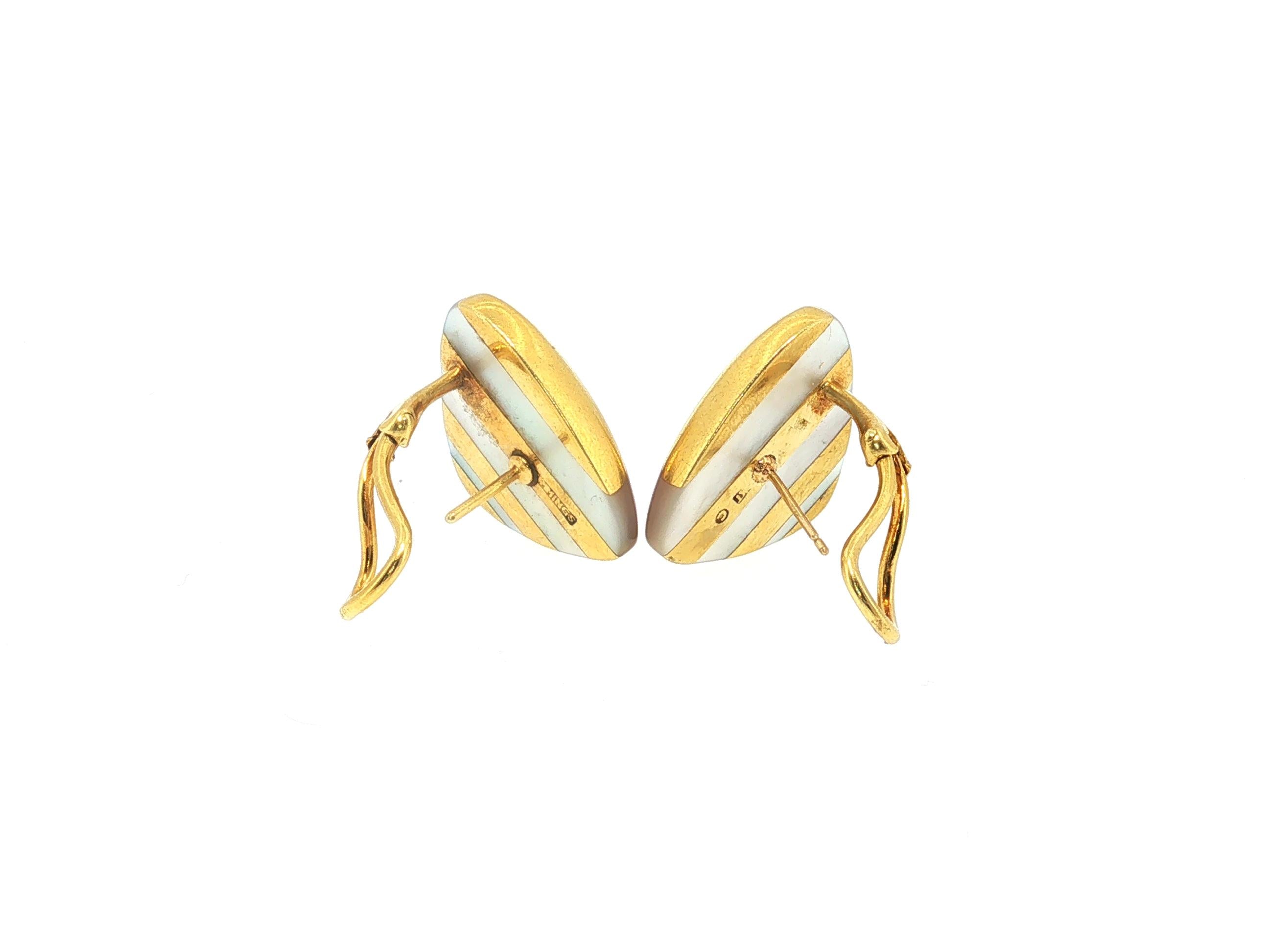 Angela Cummings Vintage 18K Yellow Gold Clip On Earrings 15.5 Grams