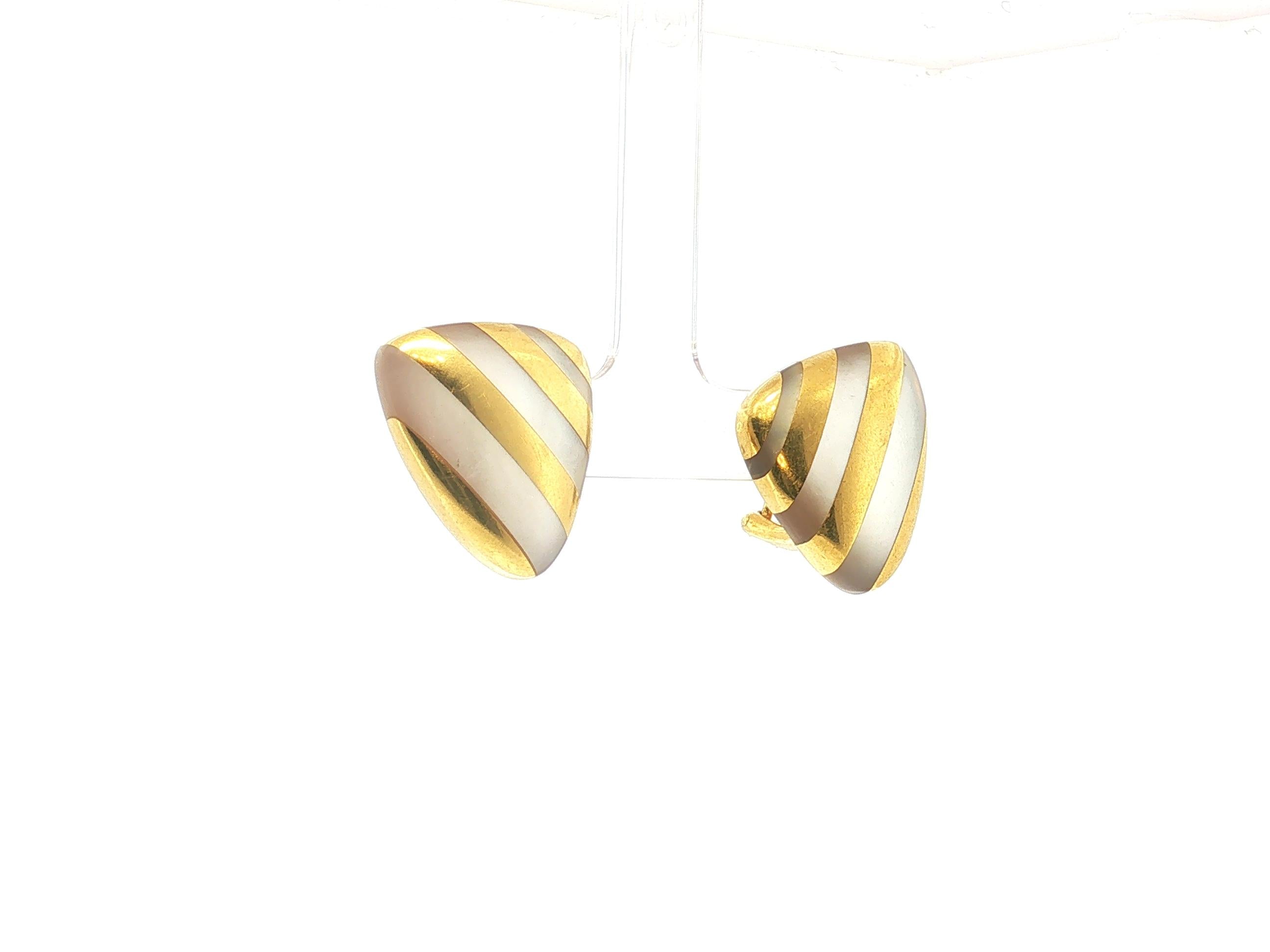 Angela Cummings Vintage 18K Yellow Gold Clip On Earrings 15.5 Grams