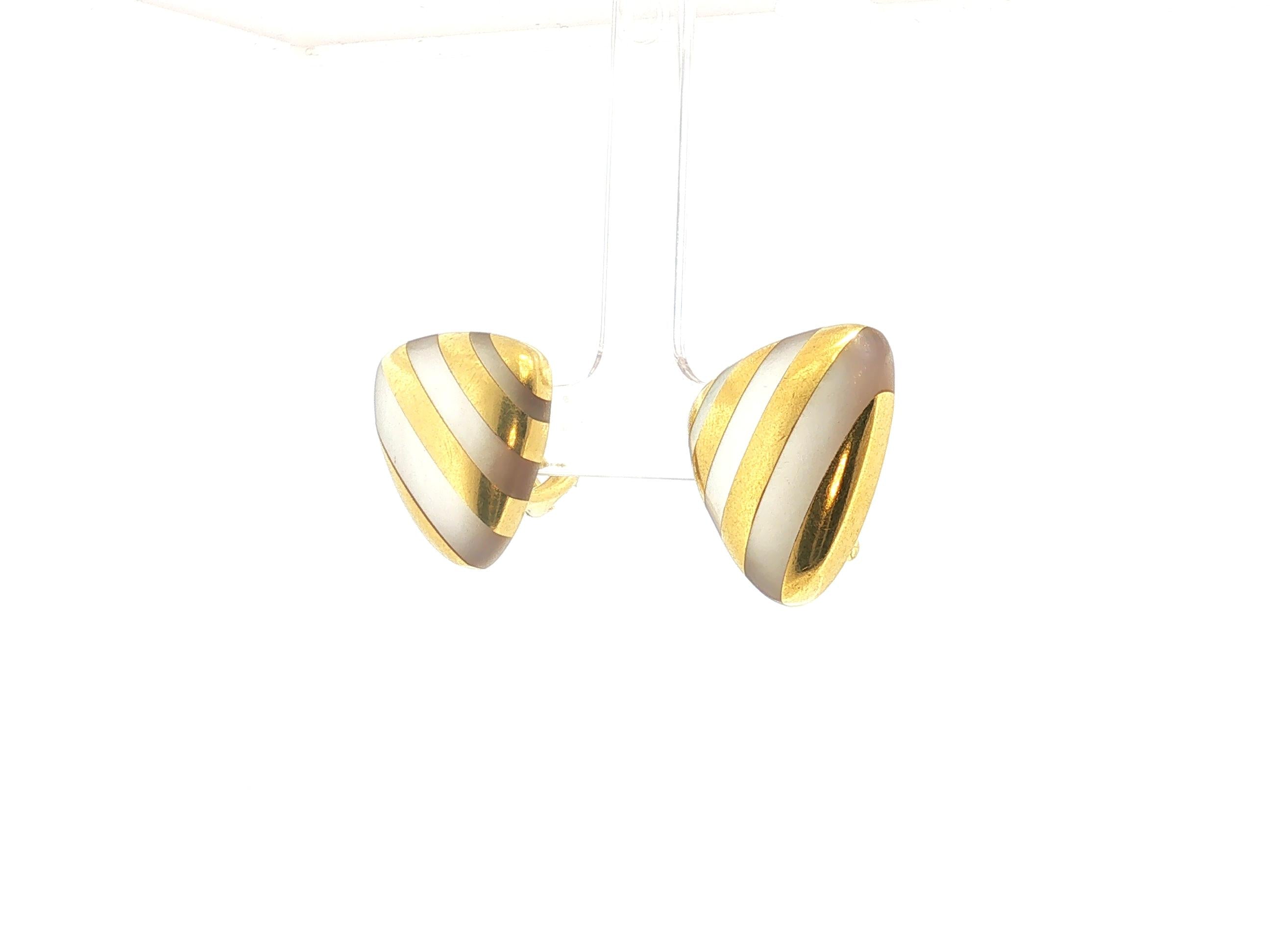 Angela Cummings Vintage 18K Yellow Gold Clip On Earrings 15.5 Grams