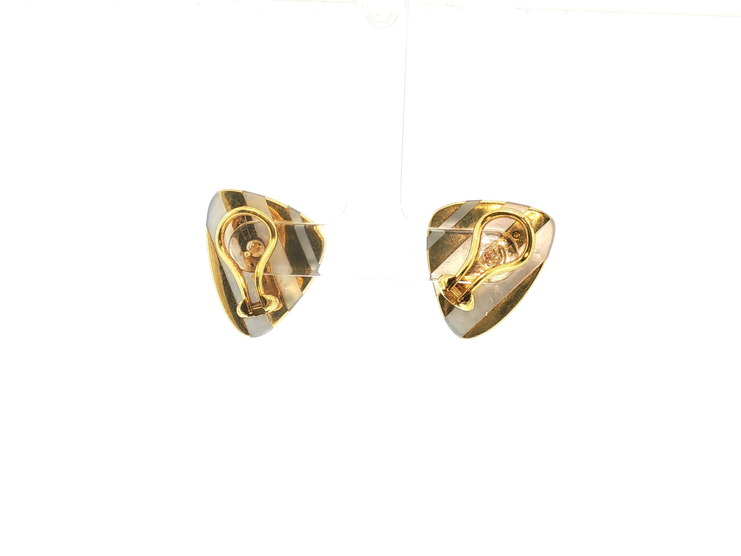 Angela Cummings Vintage 18K Yellow Gold Clip On Earrings 15.5 Grams