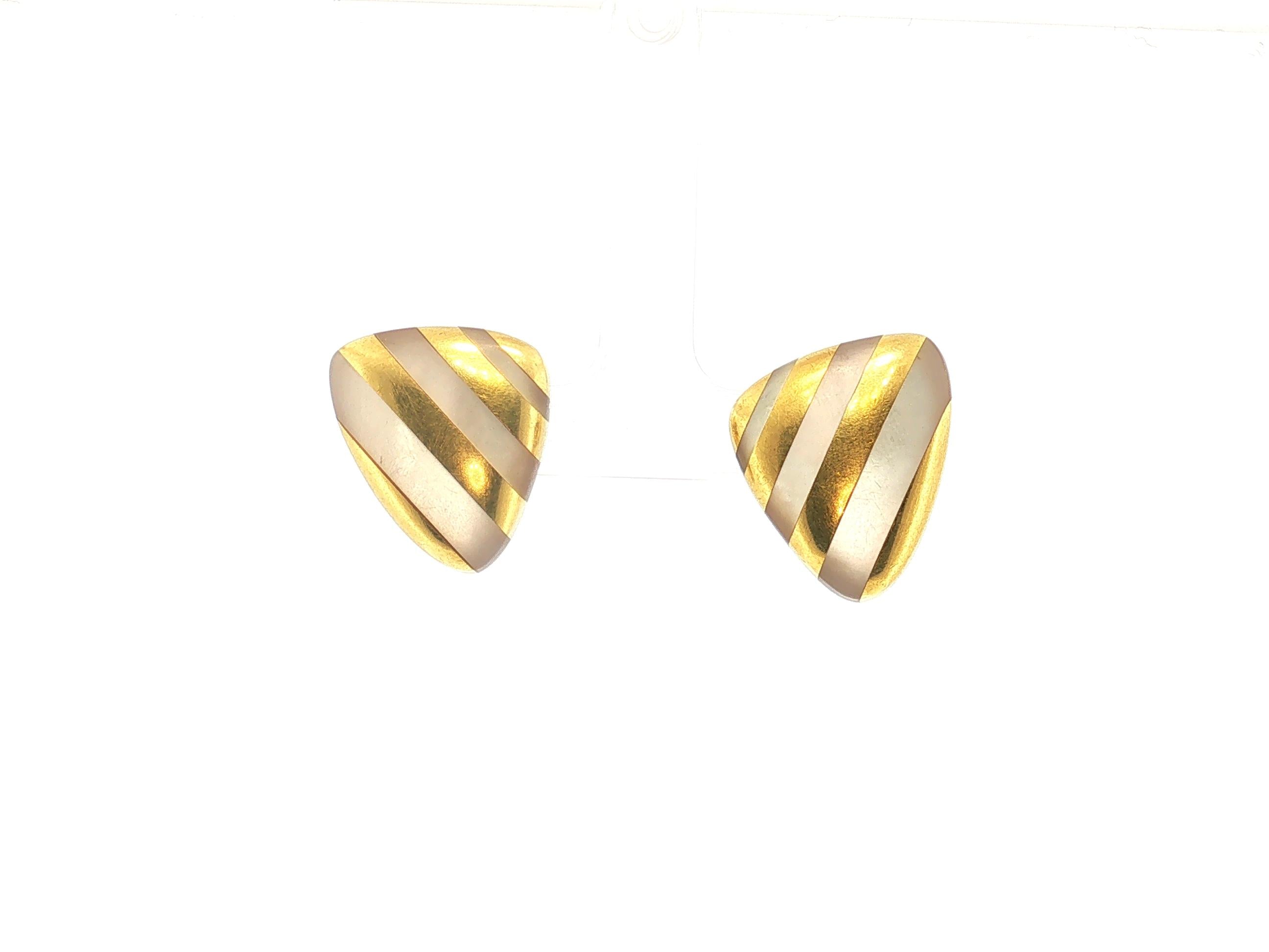 Angela Cummings Vintage 18K Yellow Gold Clip On Earrings 15.5 Grams