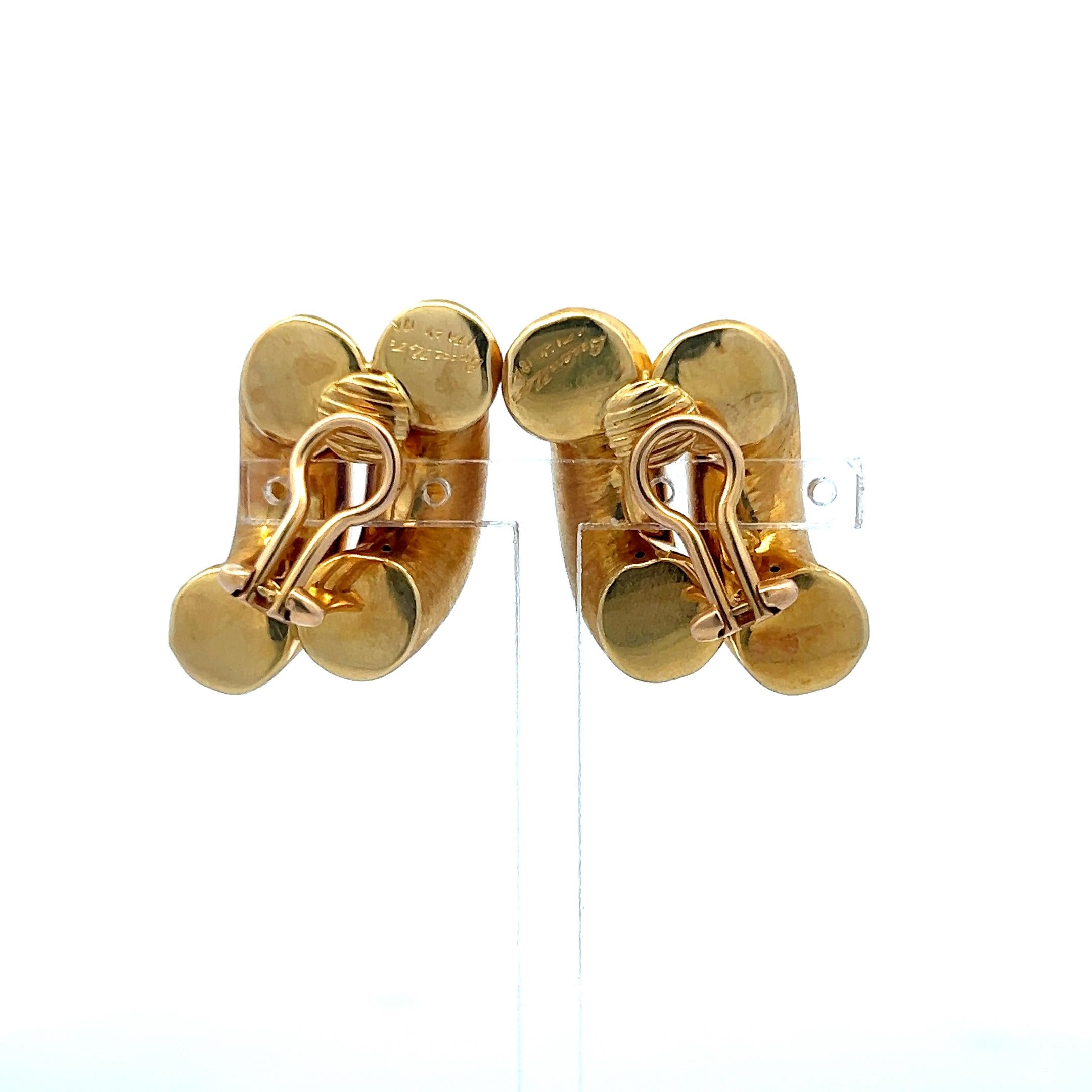 Buccellati Vintage 18 Karat Yellow Gold Clip-On Earrings 20.6 Grams