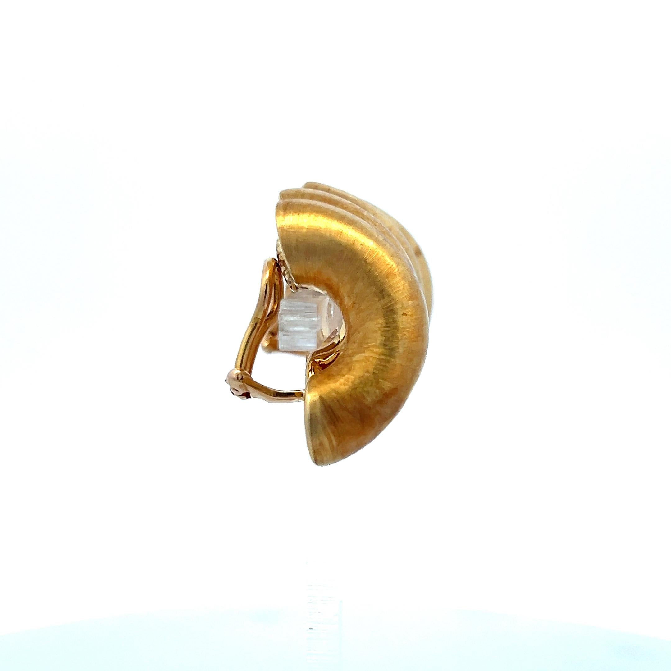 Buccellati Vintage 18 Karat Yellow Gold Clip-On Earrings 20.6 Grams